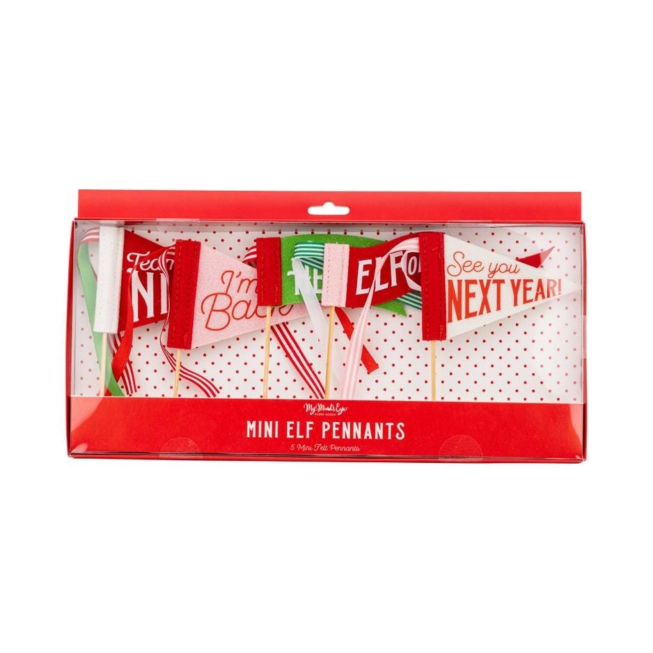 Mini Felt Holiday Pennant Flags - Stesha Party