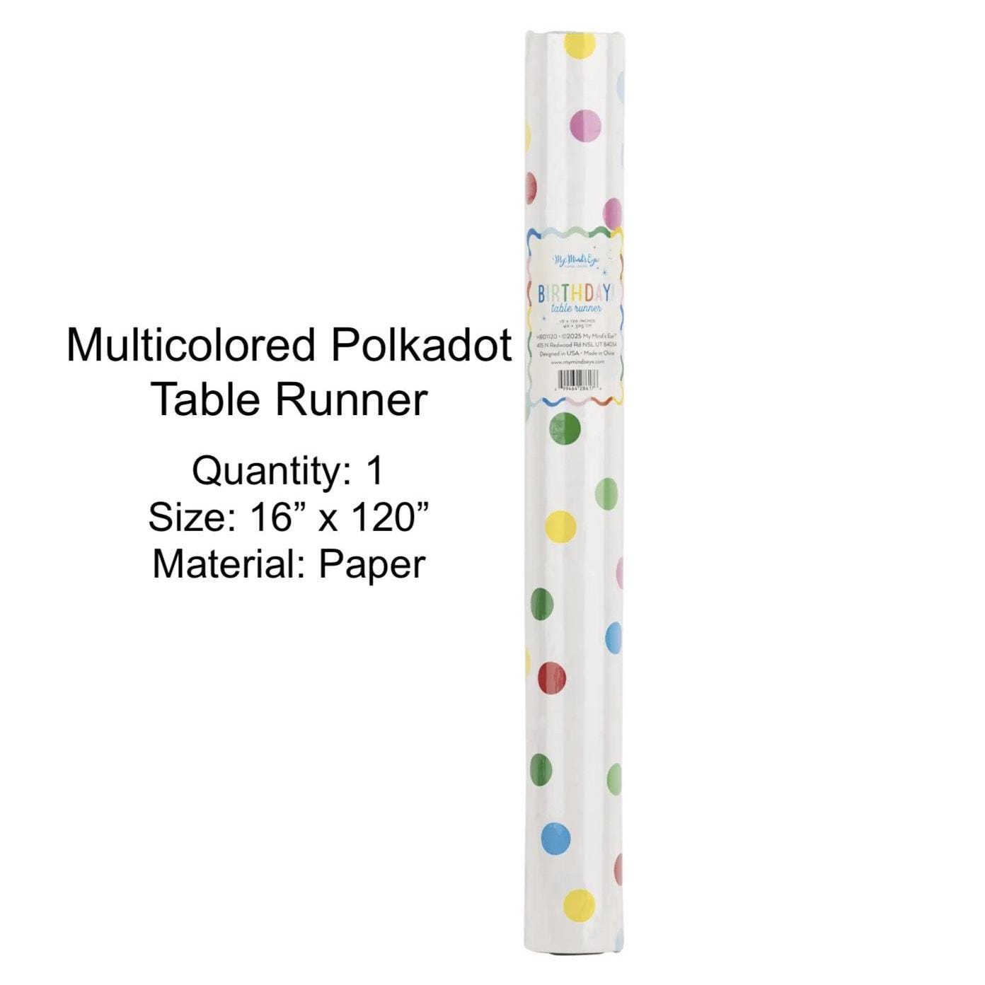 Multicolored Polka Dot Paper Table Runner - Stesha Party