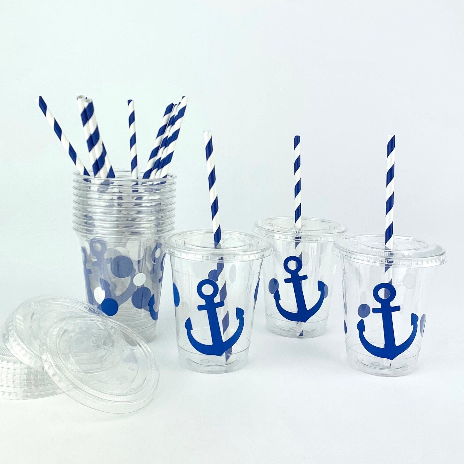 Nautical Blue Anchor Party Cups - Stesha Party