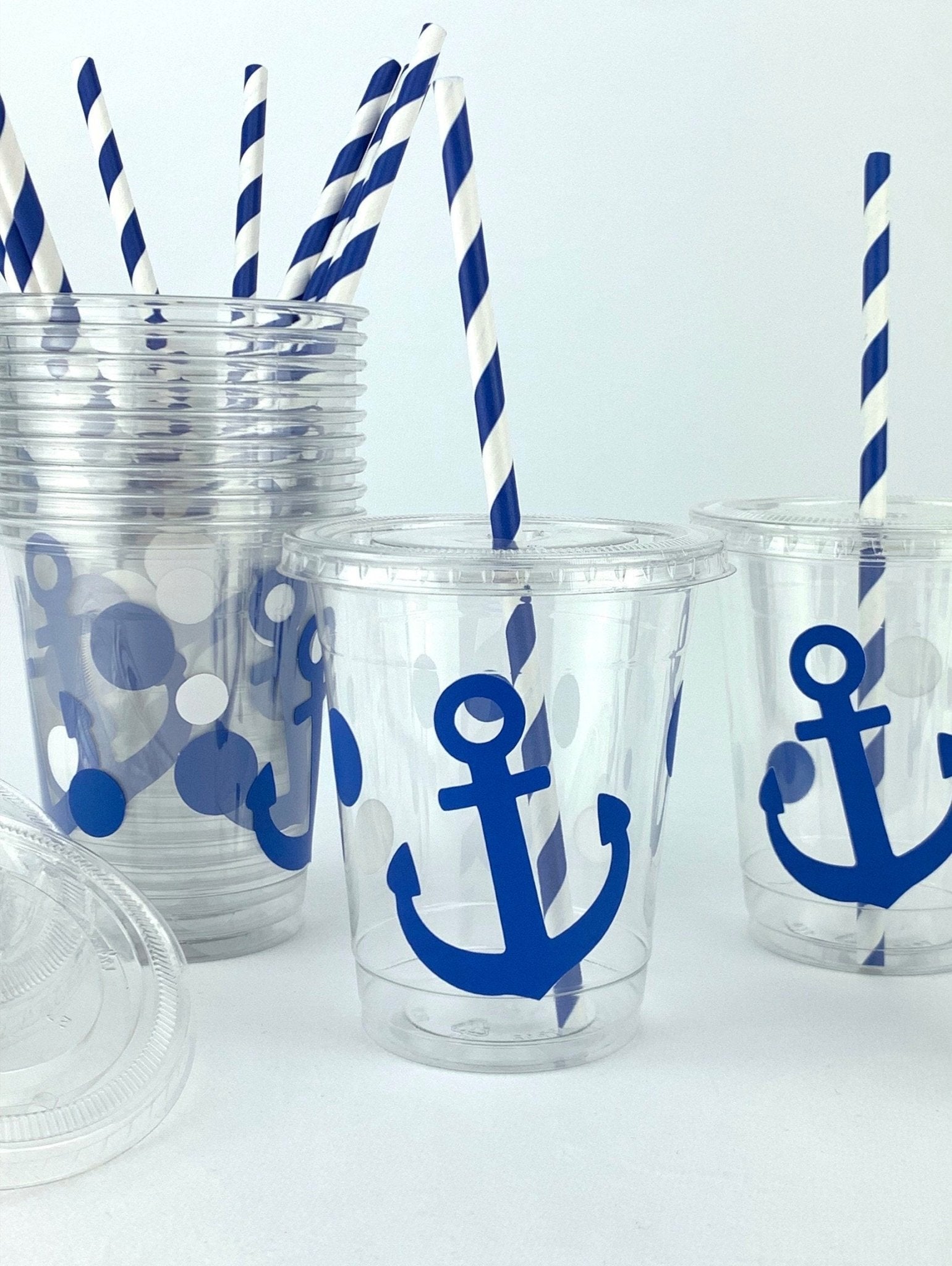 Nautical Blue Anchor Party Cups - Stesha Party