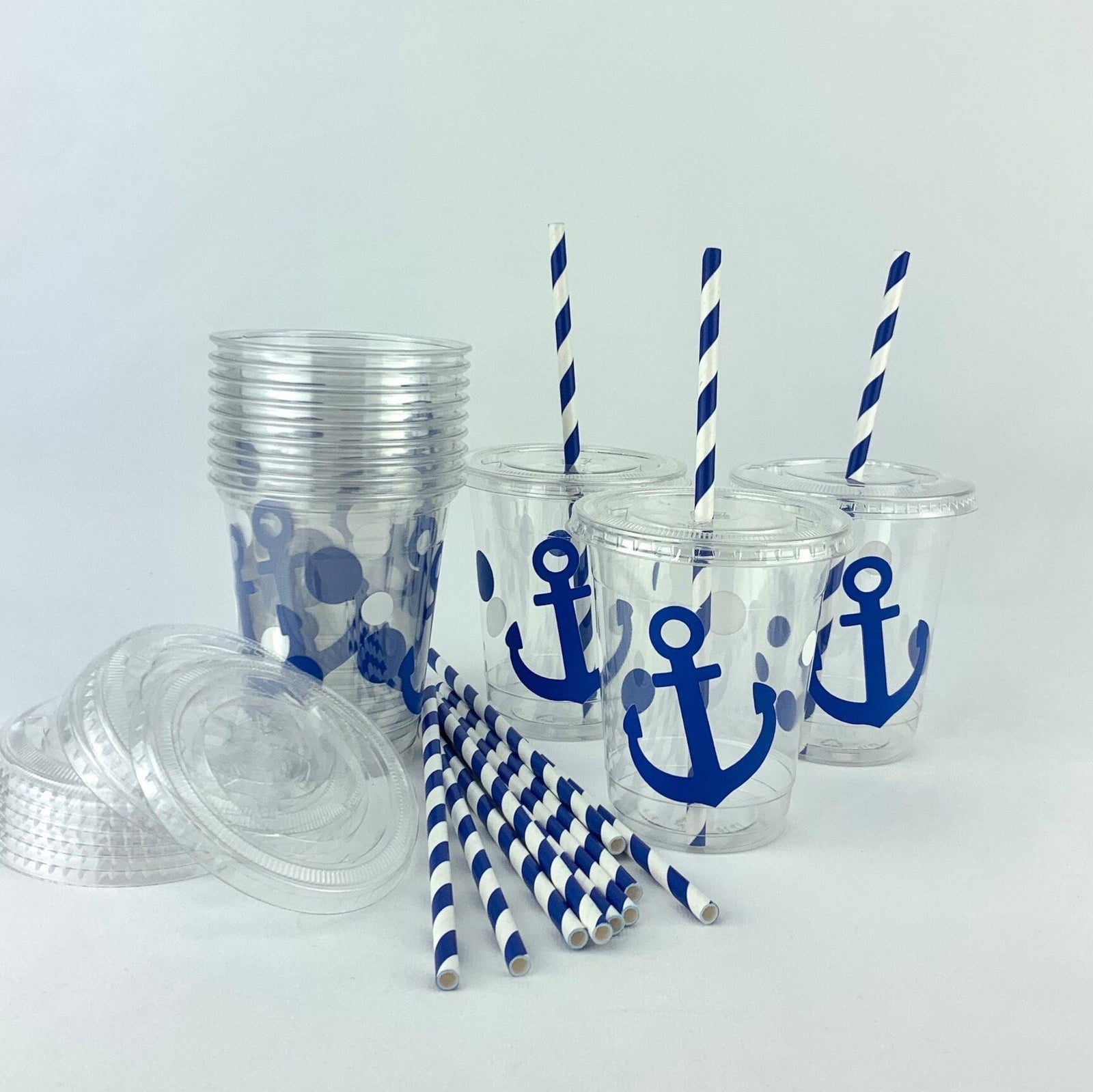 Nautical Blue Anchor Party Cups - Stesha Party