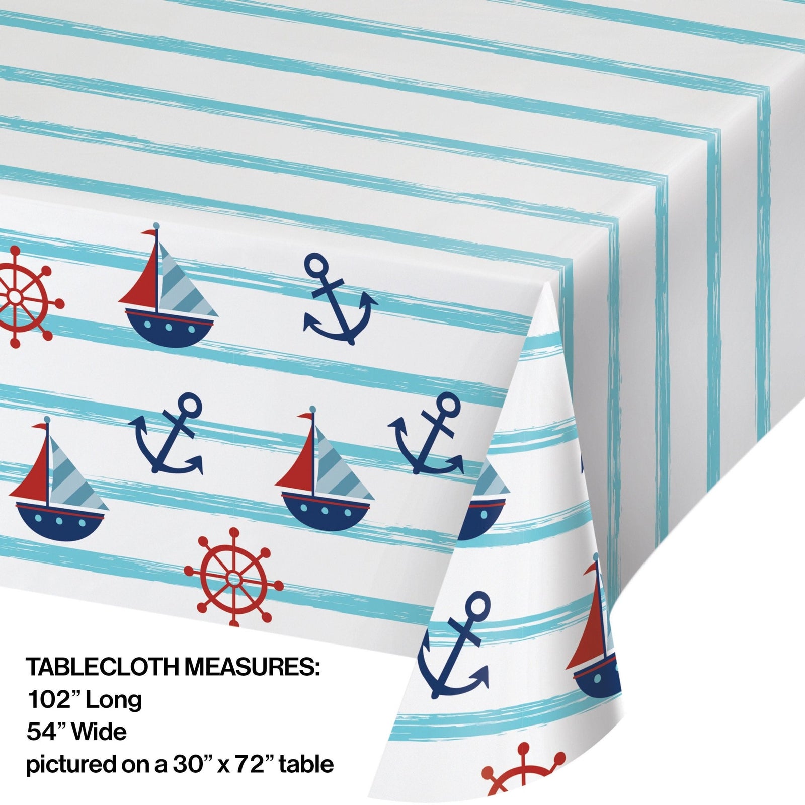 Nautical Party Tablecloth 54" x 102" - Stesha Party