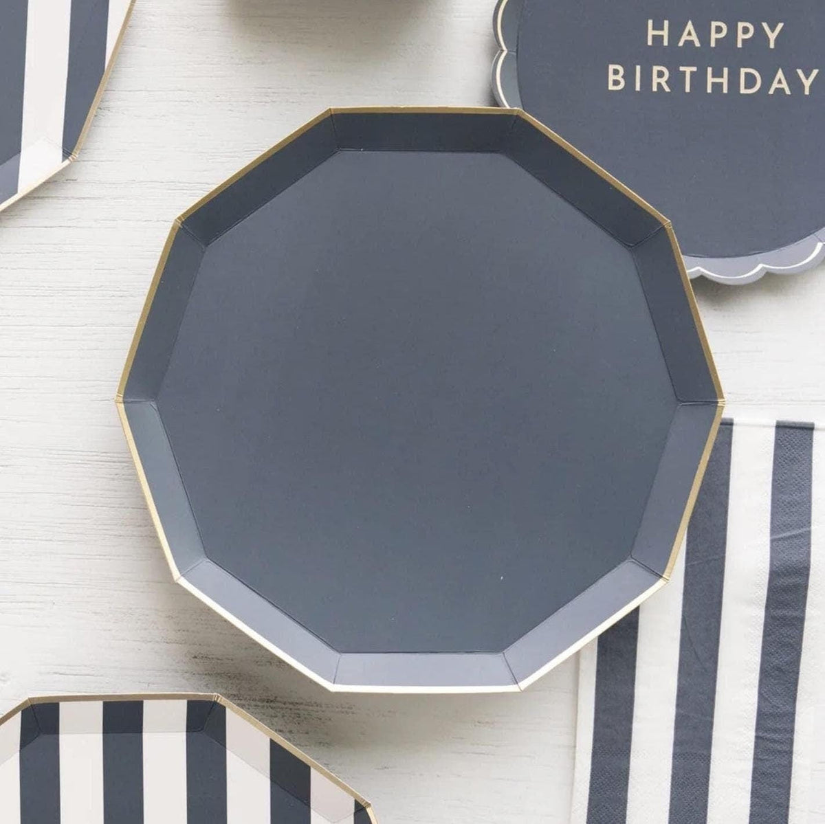 Navy Blue Dinner Plates - Stesha Party
