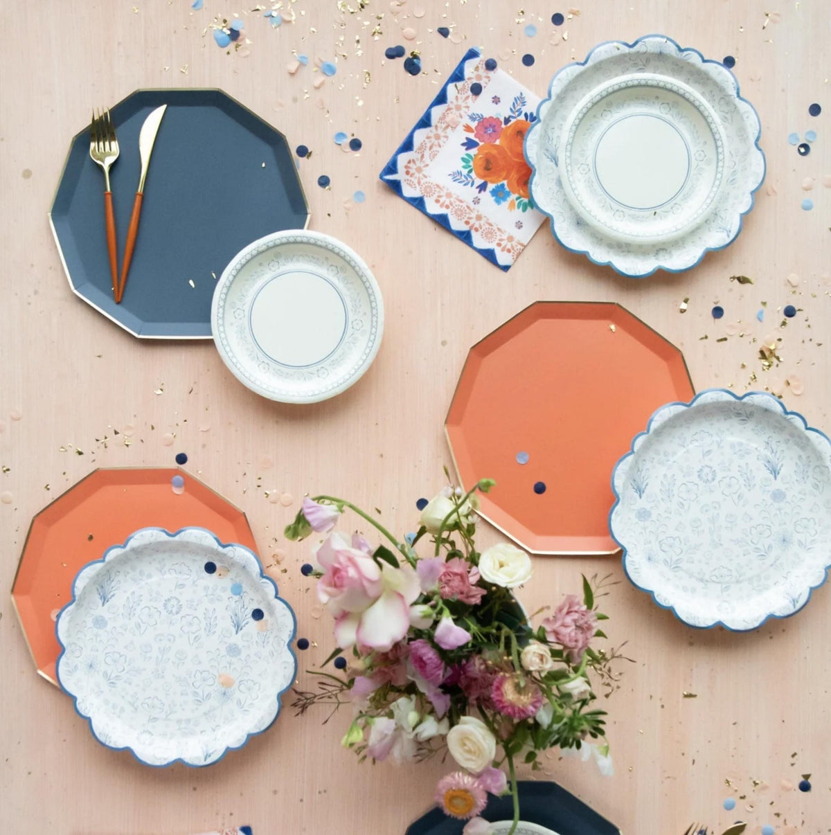 Navy Blue Dinner Plates - Stesha Party