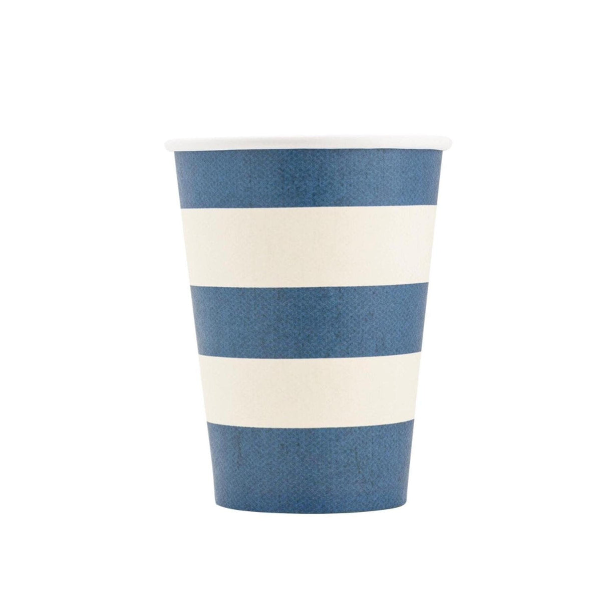Navy Blue Striped Party Cups - Stesha Party