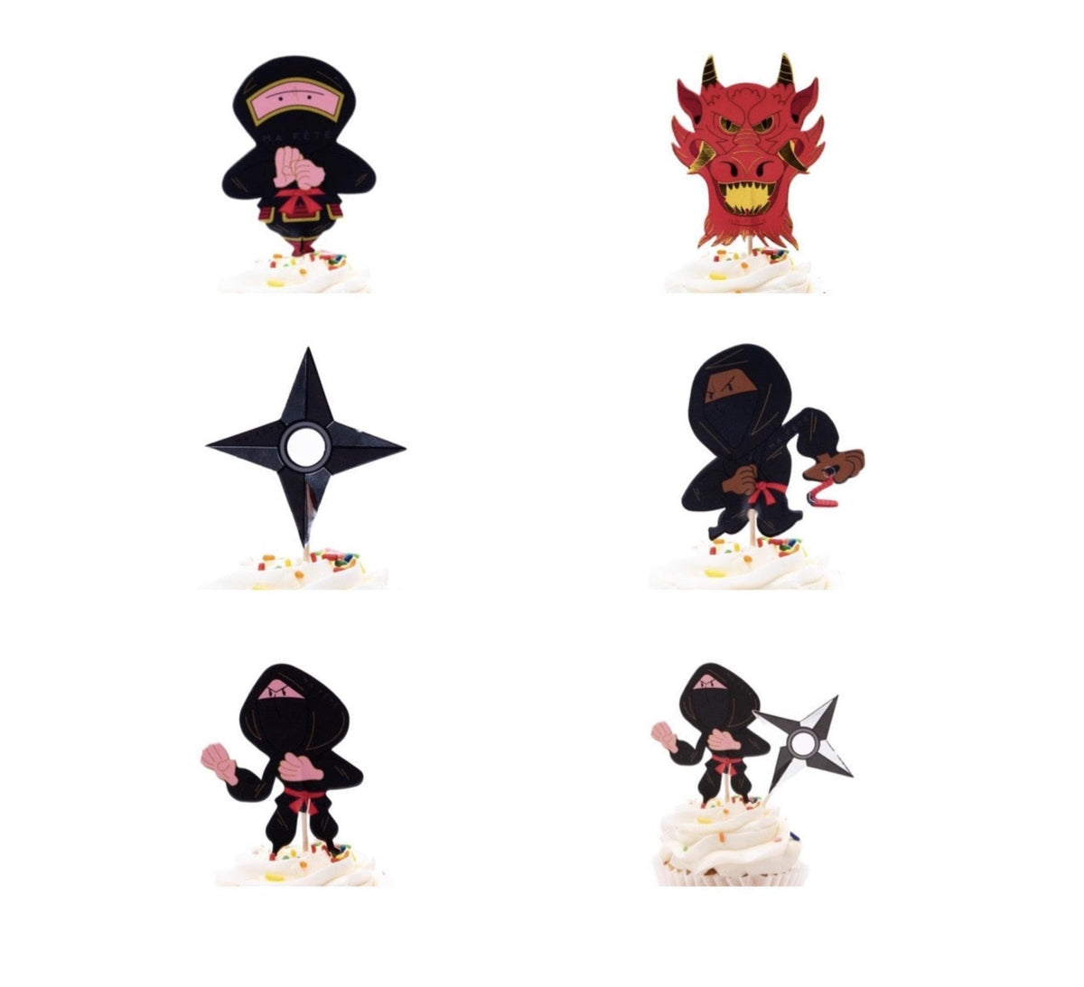 Ninja Cupcake Picks & Liners 16ct - Stesha Party