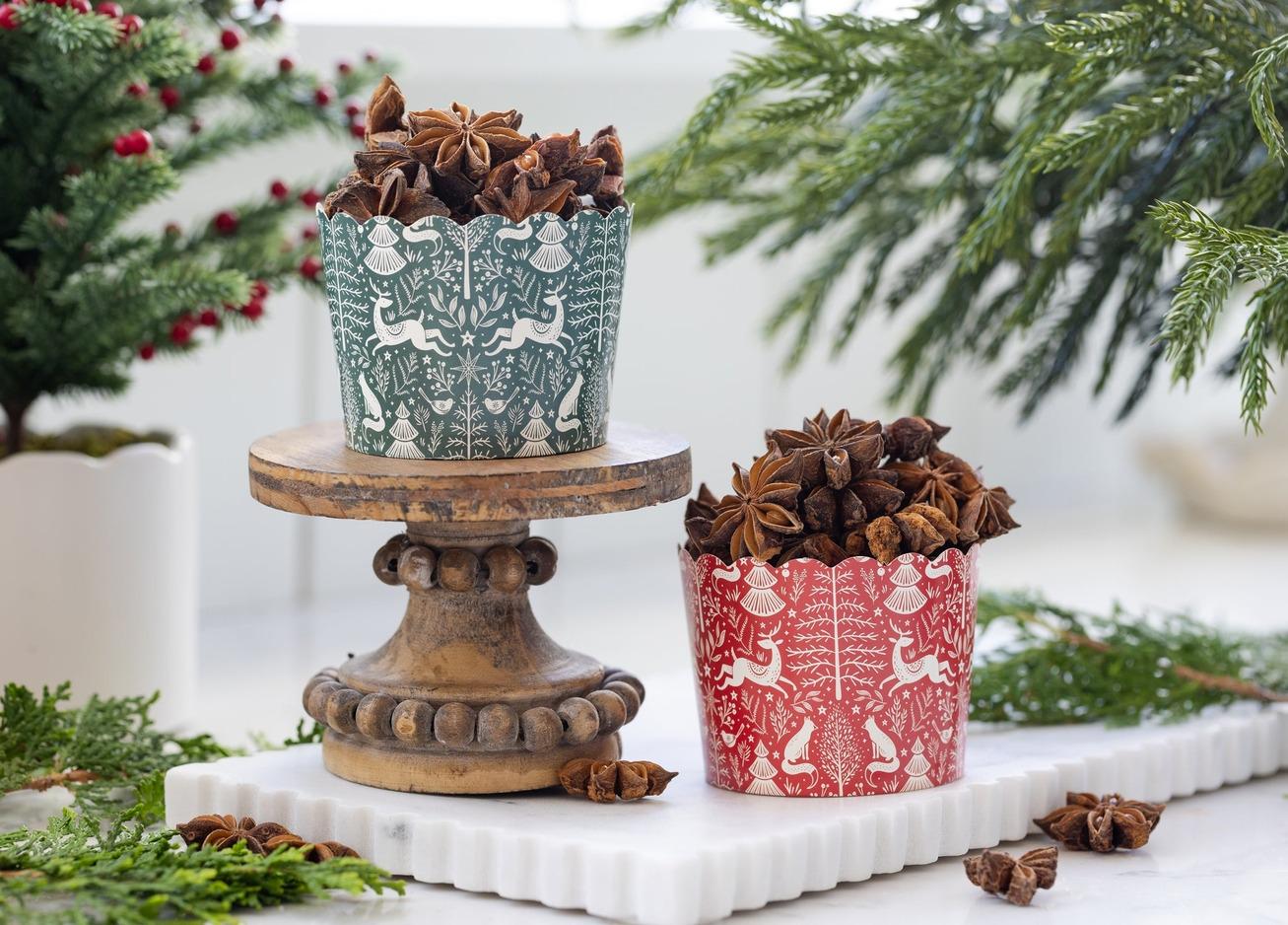 Nordic Christmas Baking Cups 50ct - Stesha Party