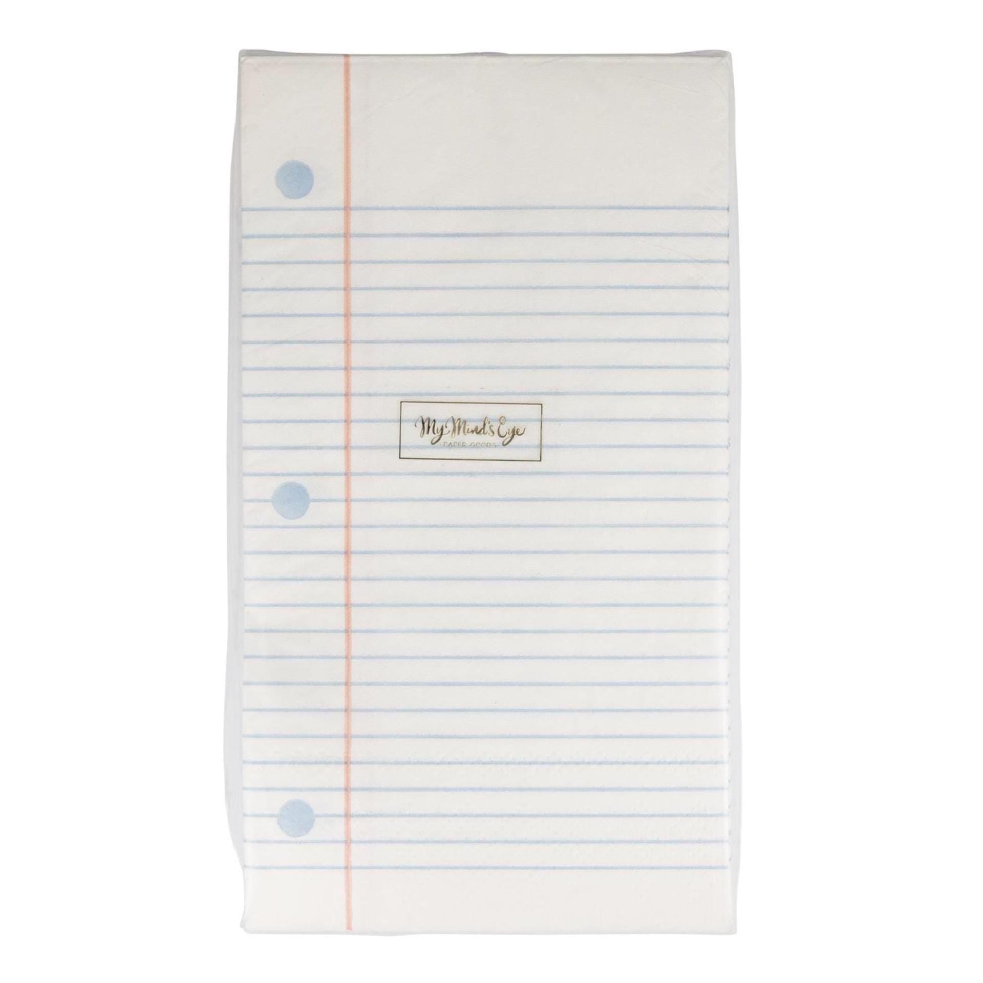 Notebook Paper Dinner Napkins 24ct - Stesha Party