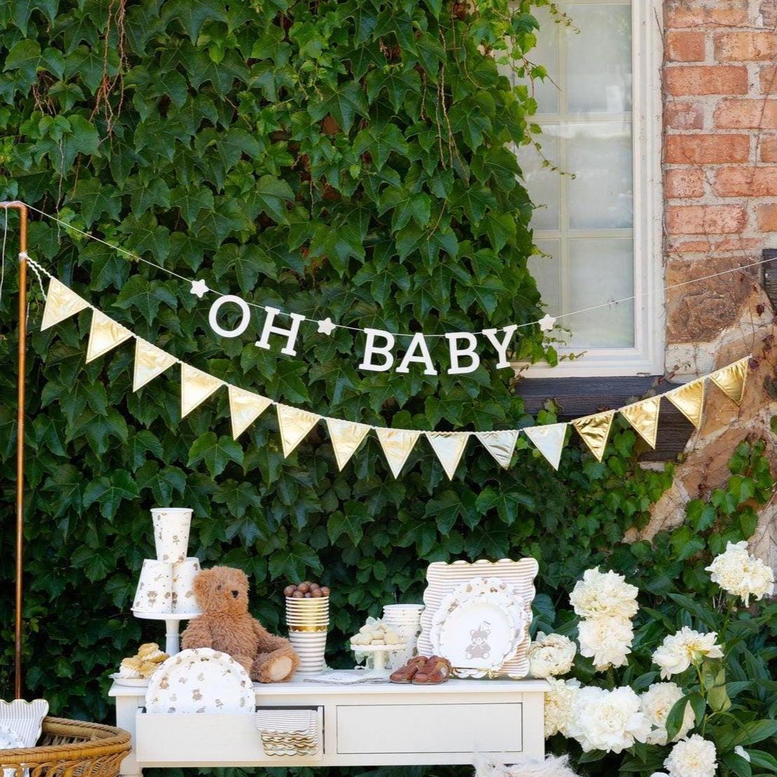Oh Baby Gold Felt Banner Set - Stesha Party