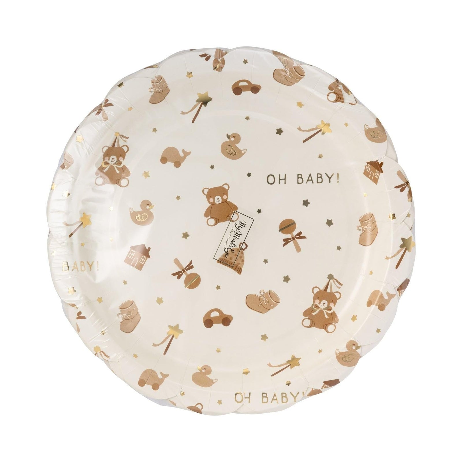 Oh Baby Gold Foil Plates 8ct - Stesha Party