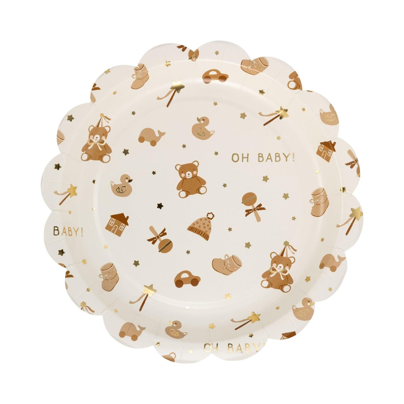 Oh Baby Gold Foil Plates 8ct - Stesha Party
