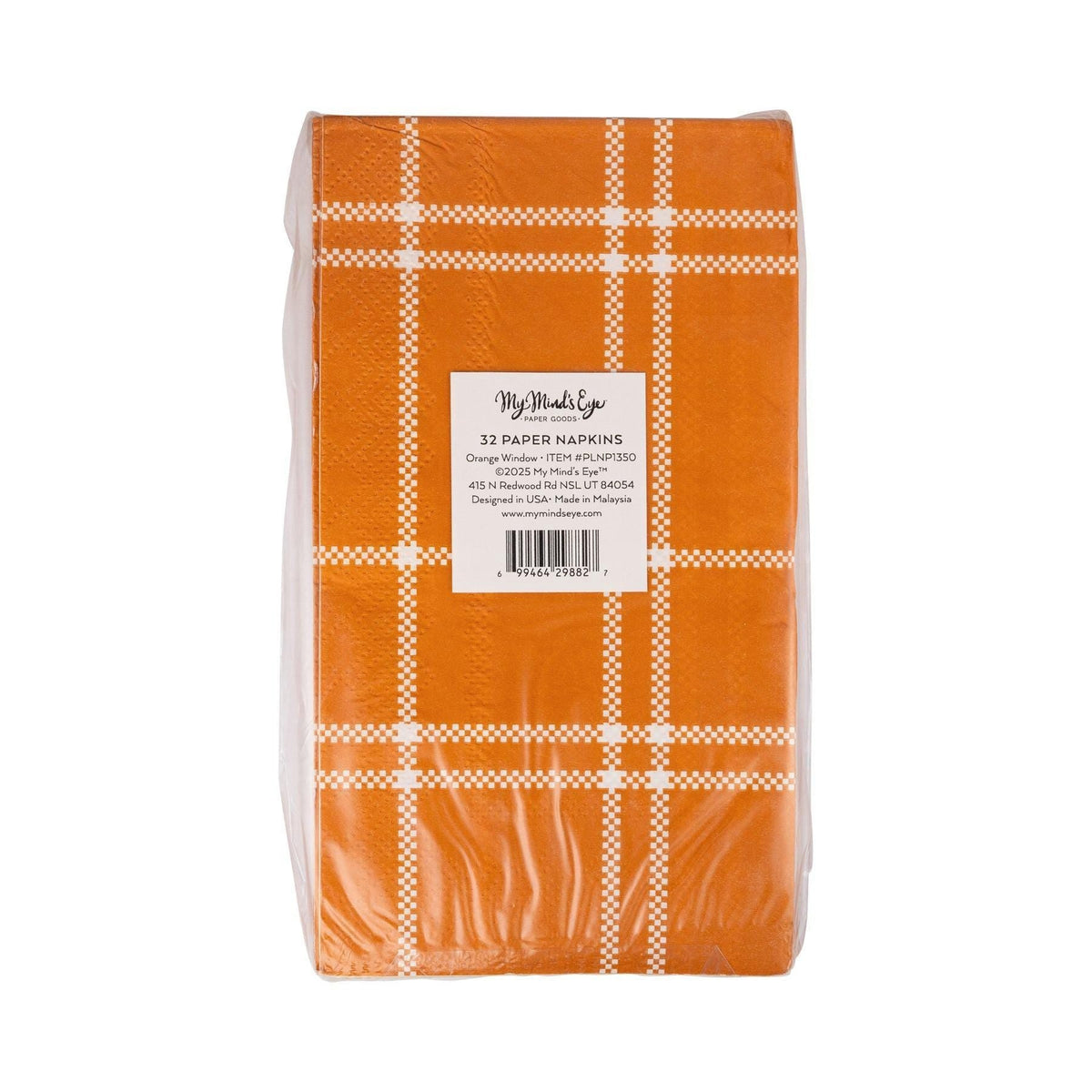 Orange Plaid Guest Napkins - Stesha Party