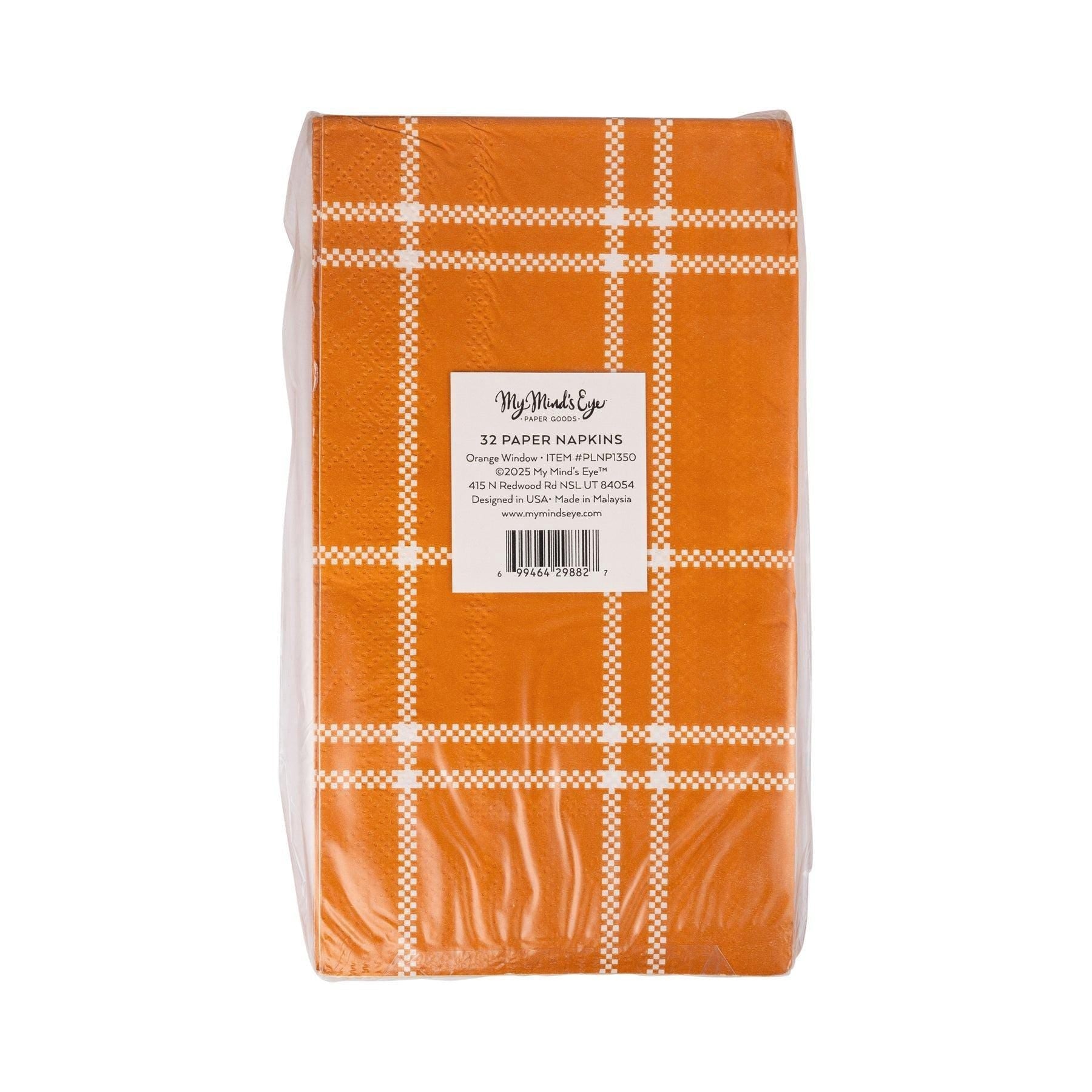 Orange Plaid Guest Napkins - Stesha Party