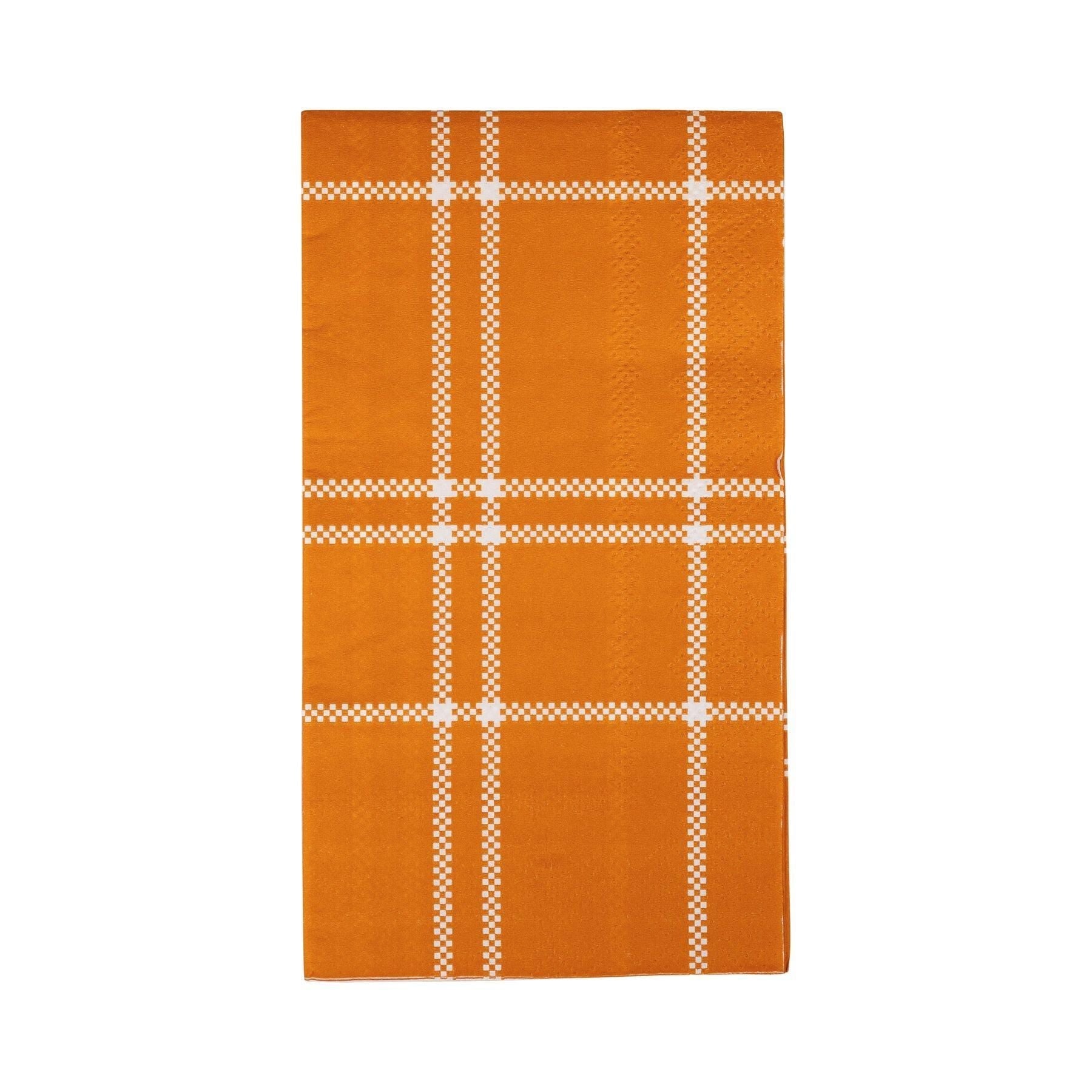 Orange Plaid Guest Napkins - Stesha Party