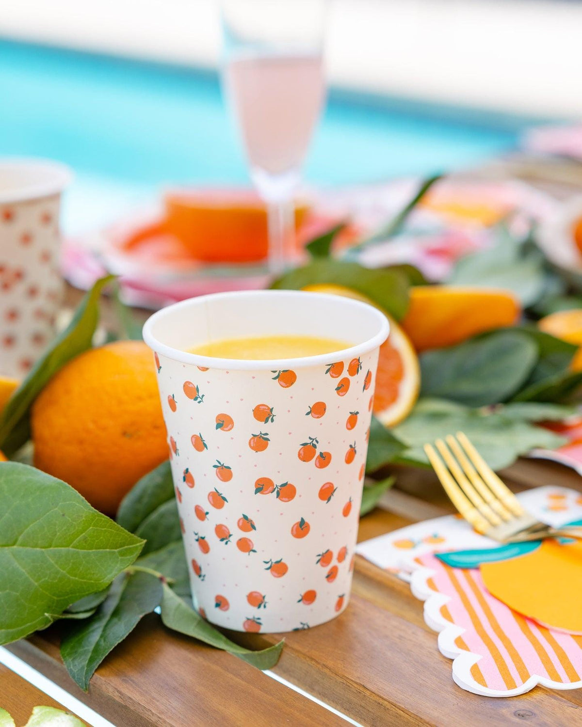 Orange Print Cups 8ct - Stesha Party
