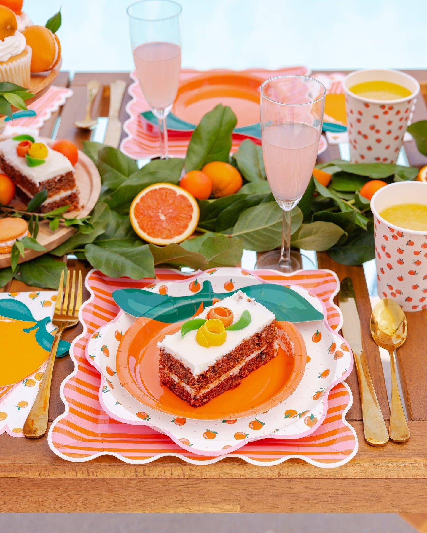 Orange Print Plates 8ct - Stesha Party