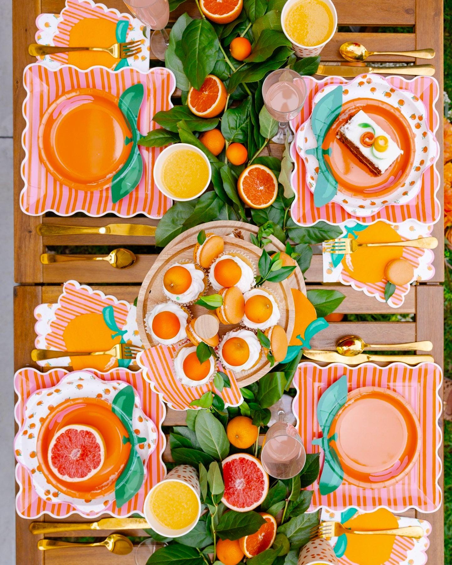 Orange Shaped Napkins 24ct - Stesha Party