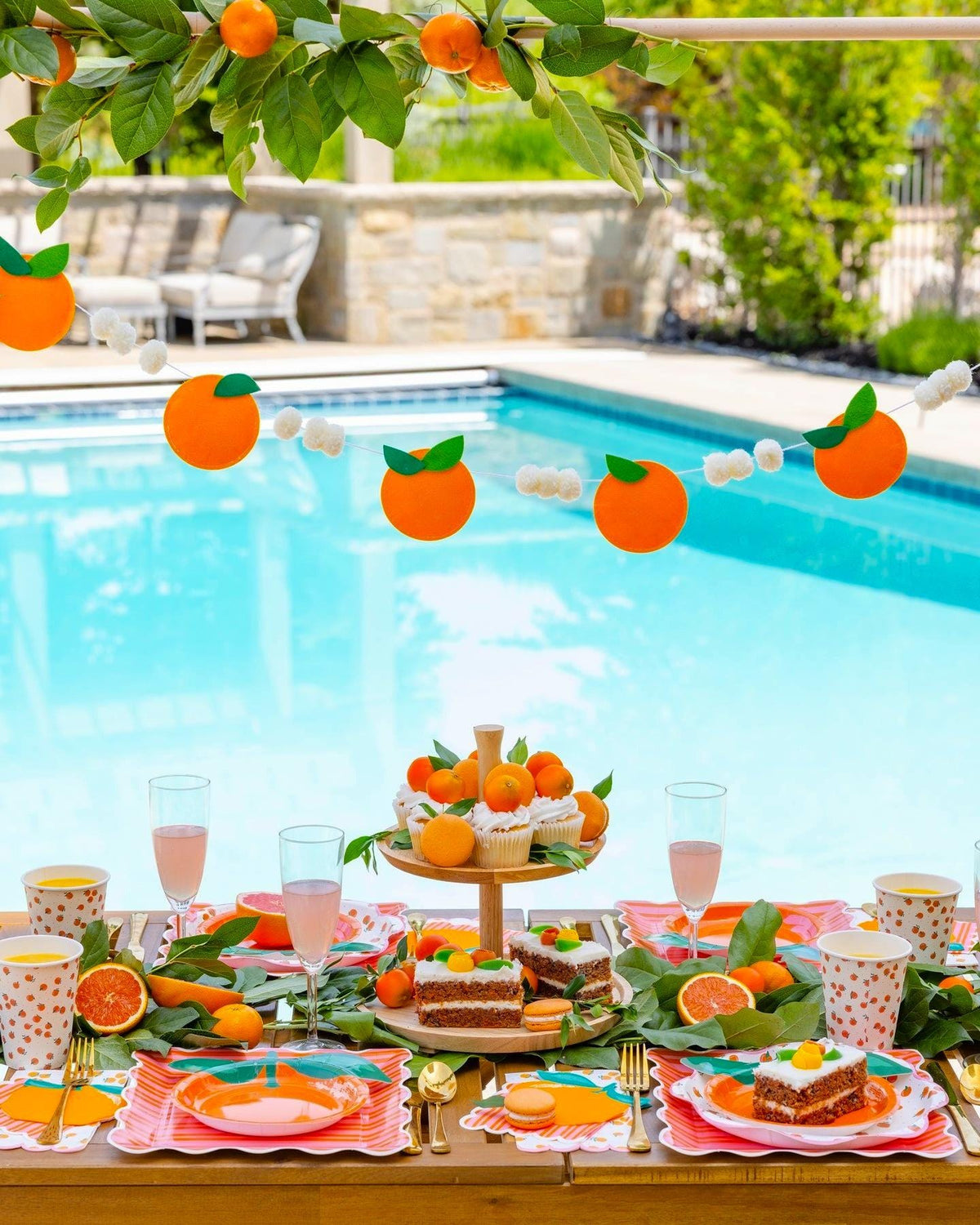 Orange Shaped Napkins 24ct - Stesha Party