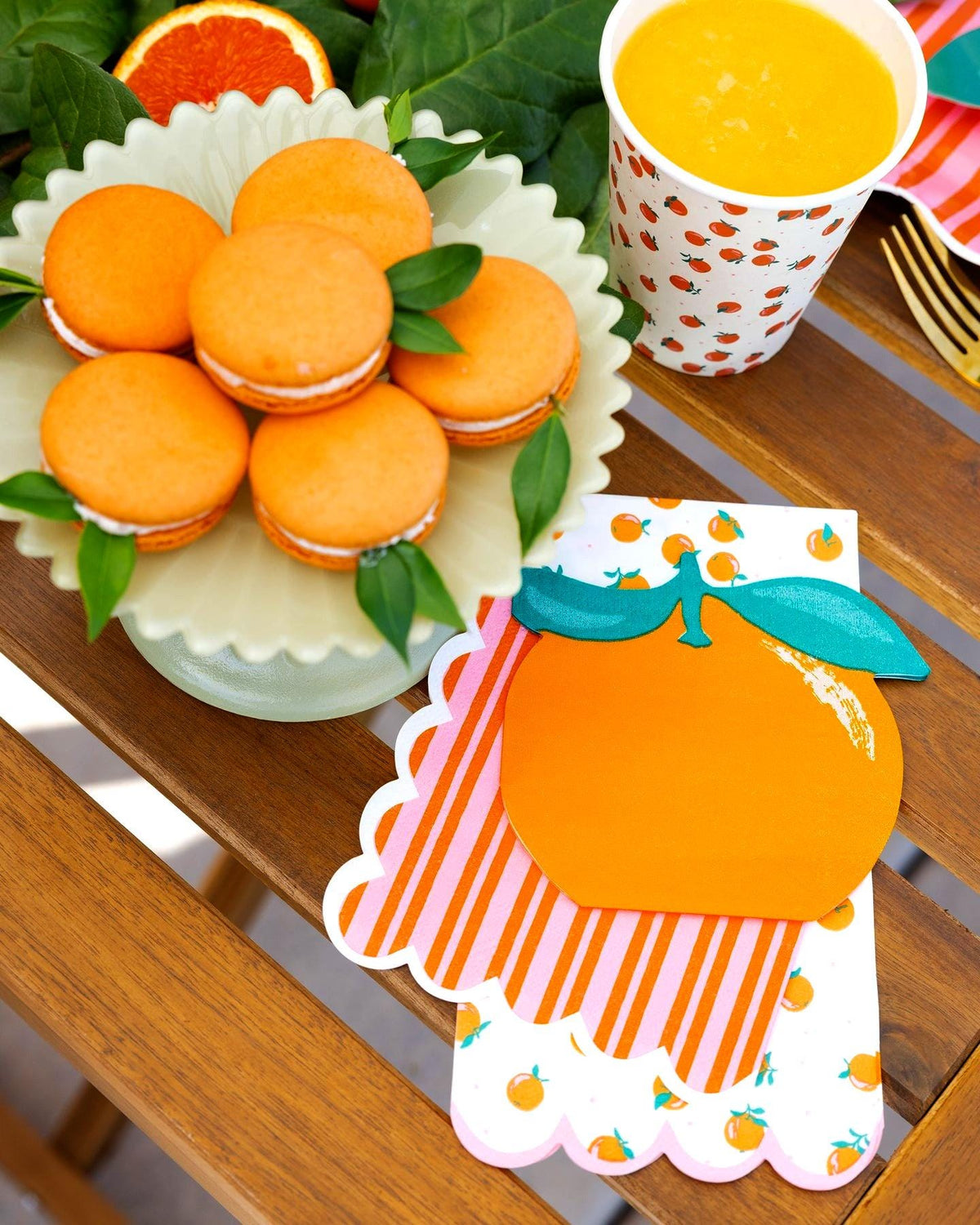 Orange Shaped Napkins 24ct - Stesha Party