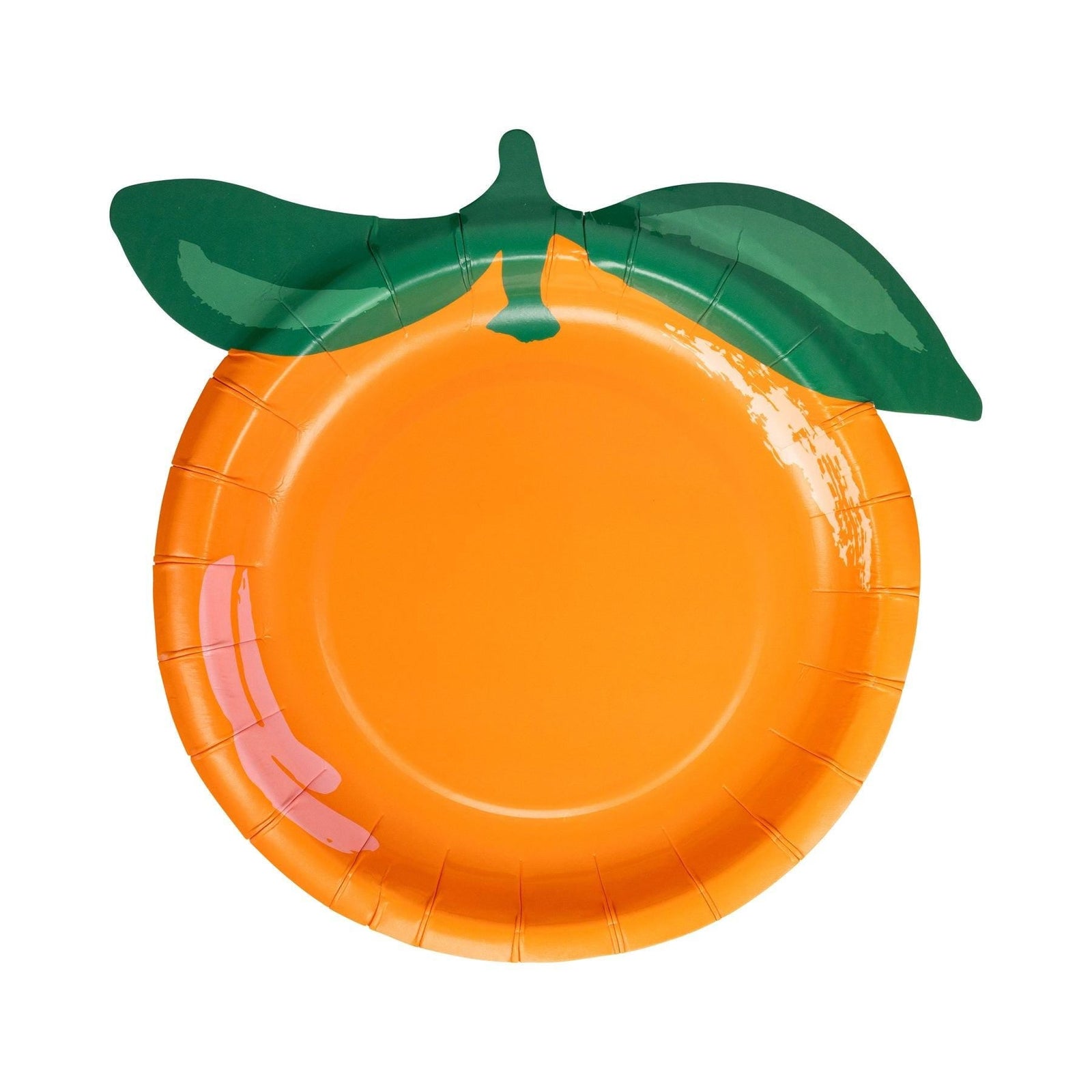Orange Shaped Plates 8ct - Stesha Party