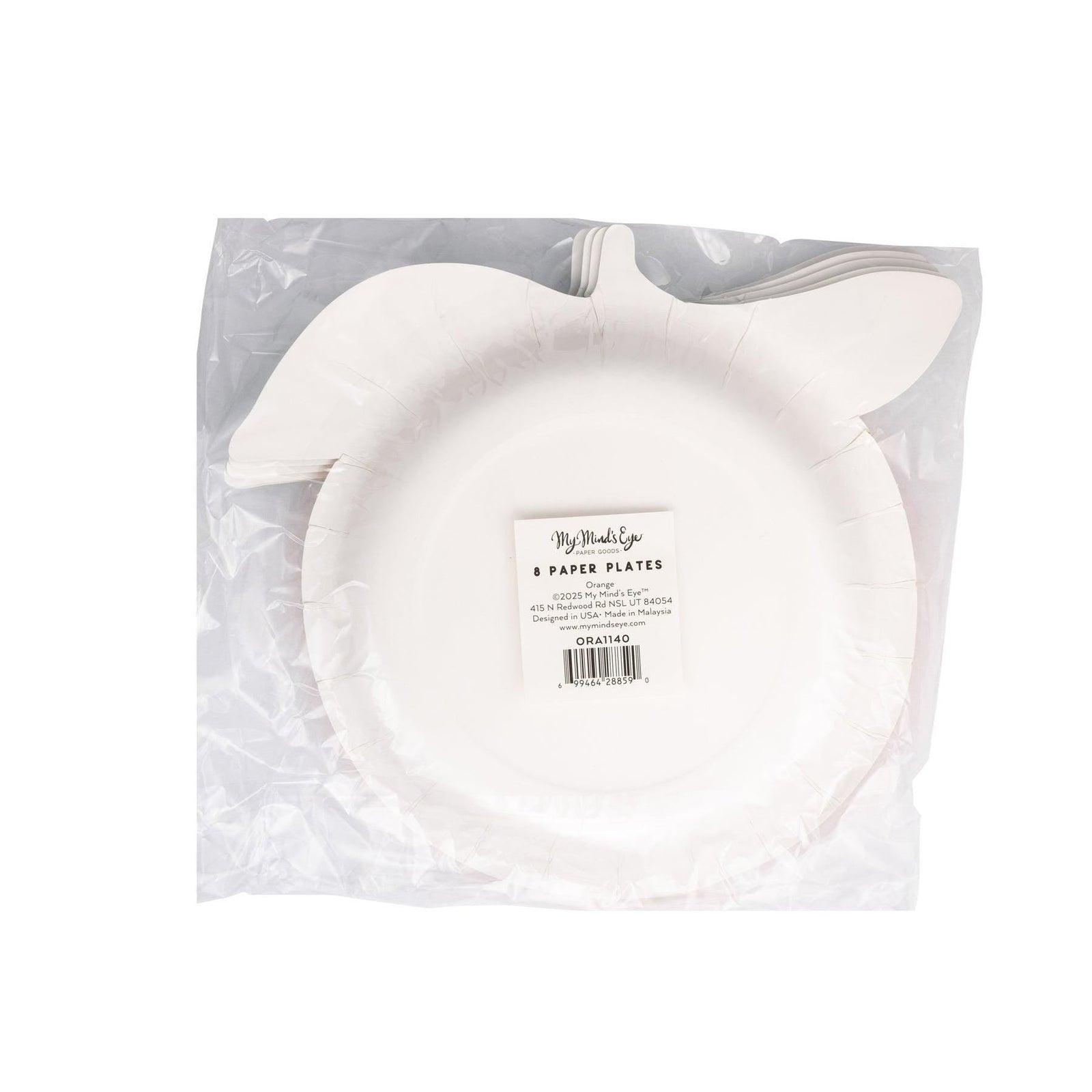 Orange Shaped Plates 8ct - Stesha Party