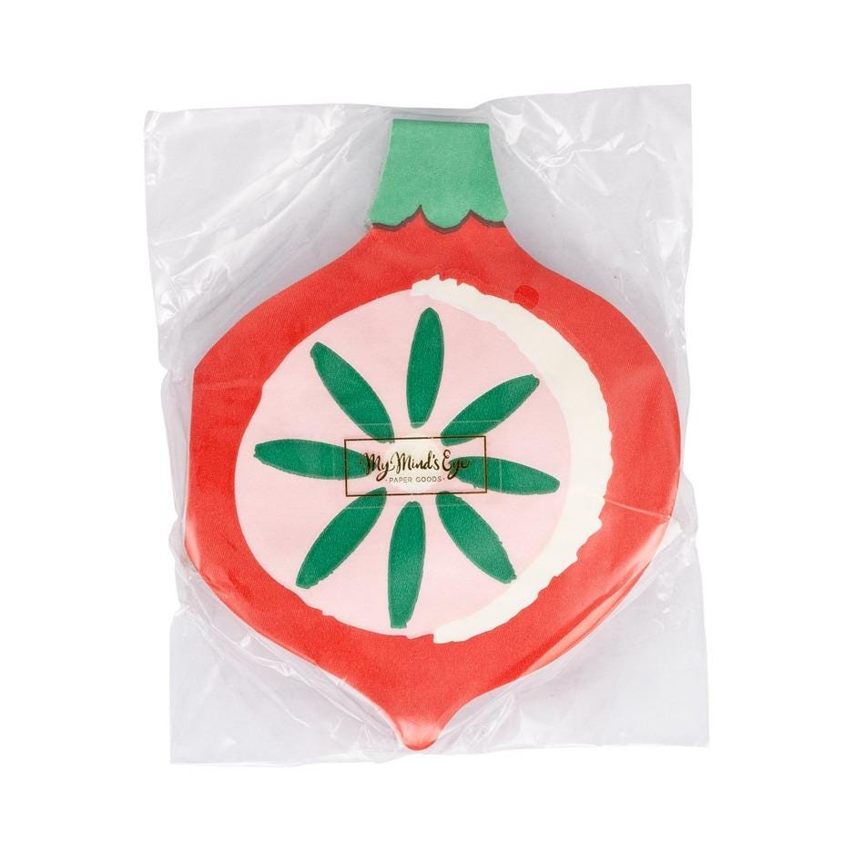 Ornament Shaped Christmas Cocktail Napkins 24ct - Stesha Party