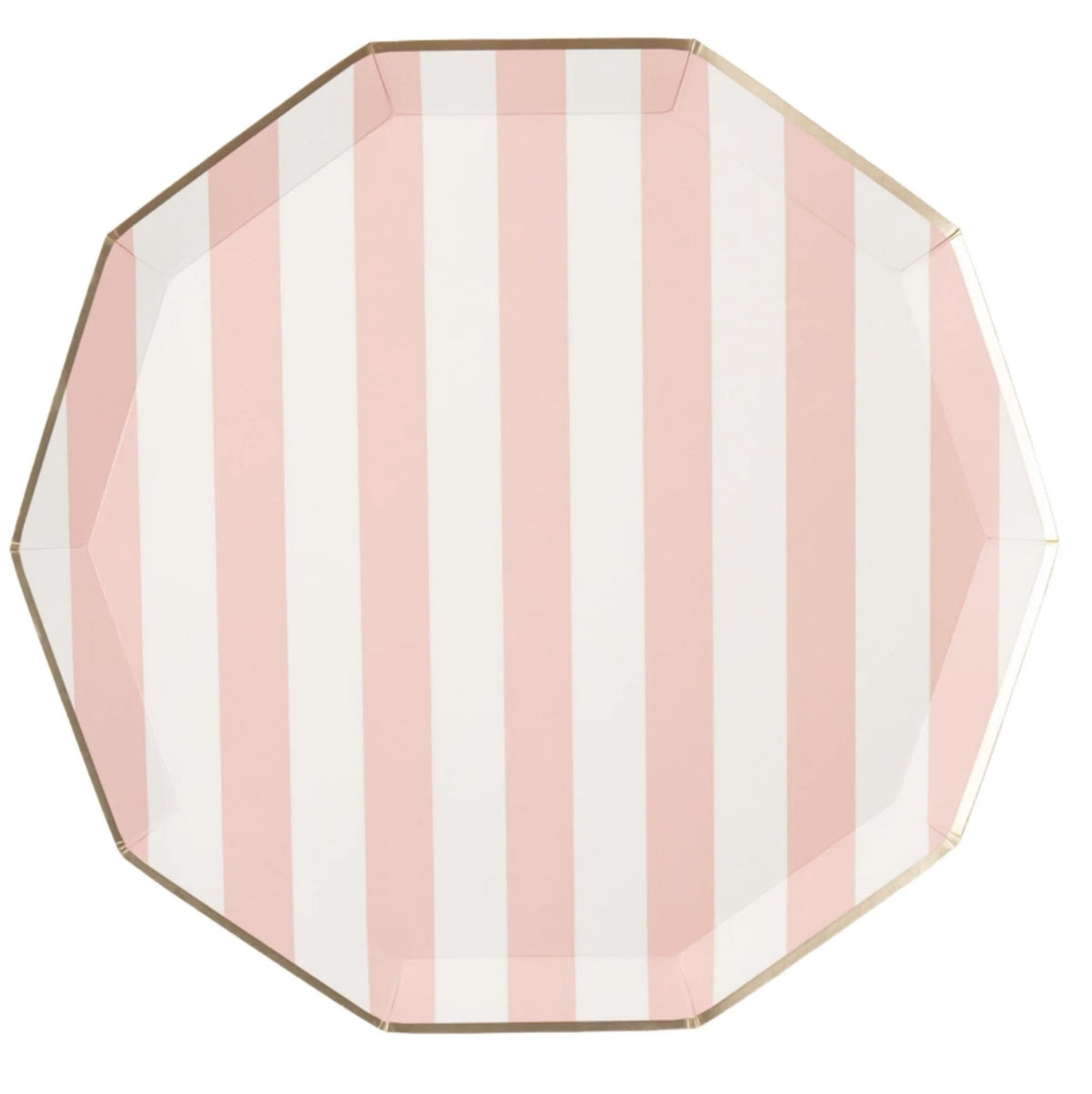 Pale Pink Striped Plates - Stesha Party