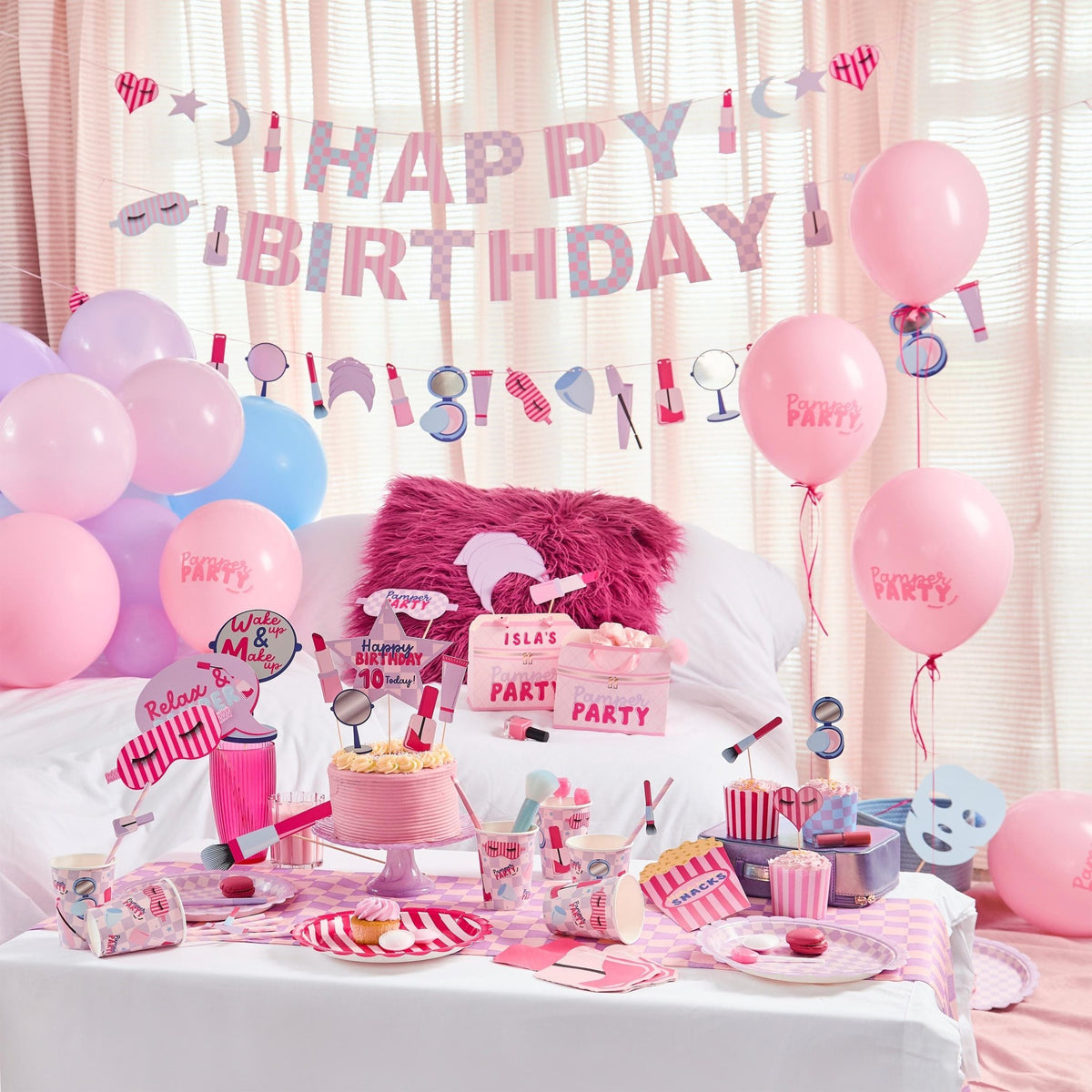 Pamper Party Balloons – 5 Pink 12" Latex Balloons - Stesha Party