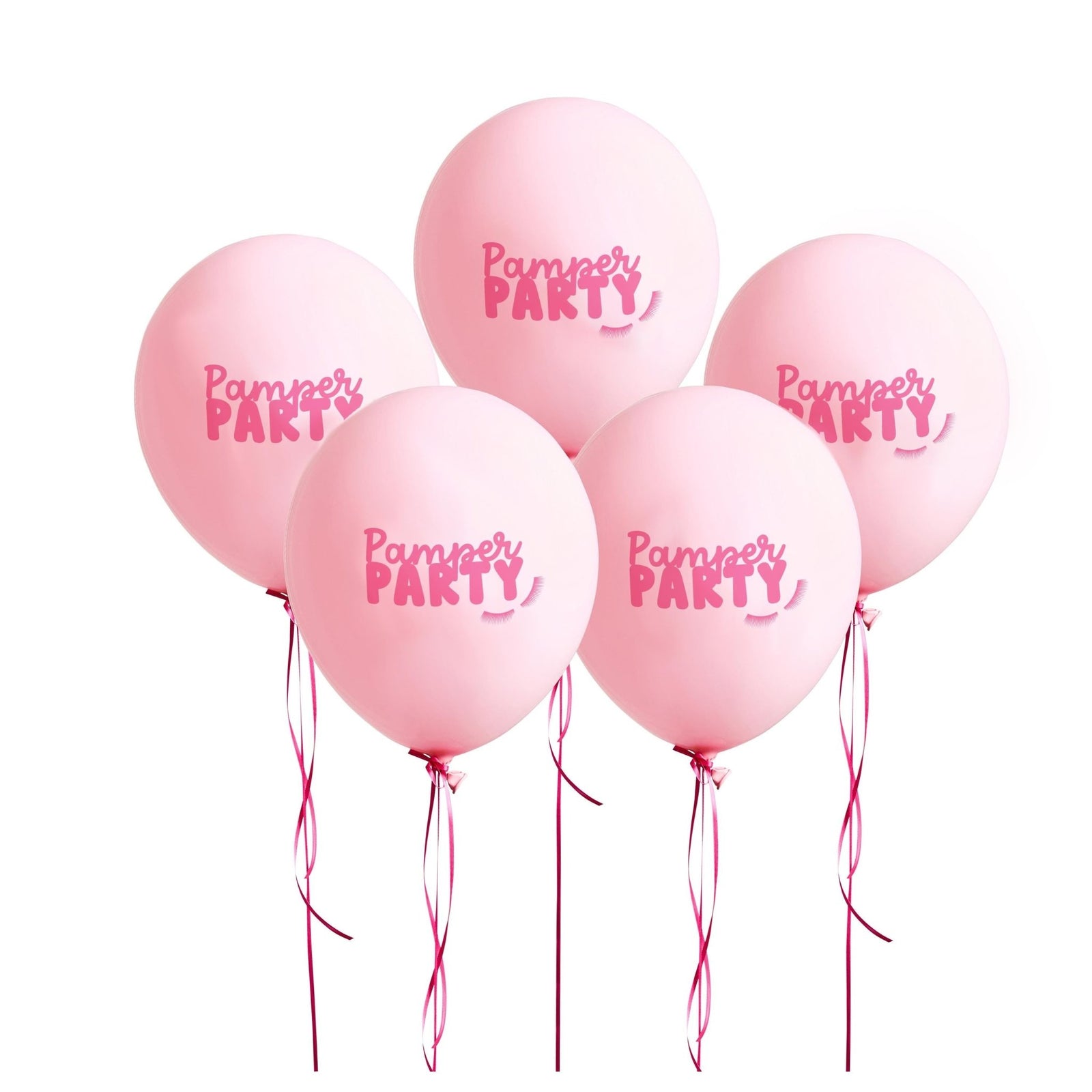 Pamper Party Balloons – 5 Pink 12" Latex Balloons - Stesha Party