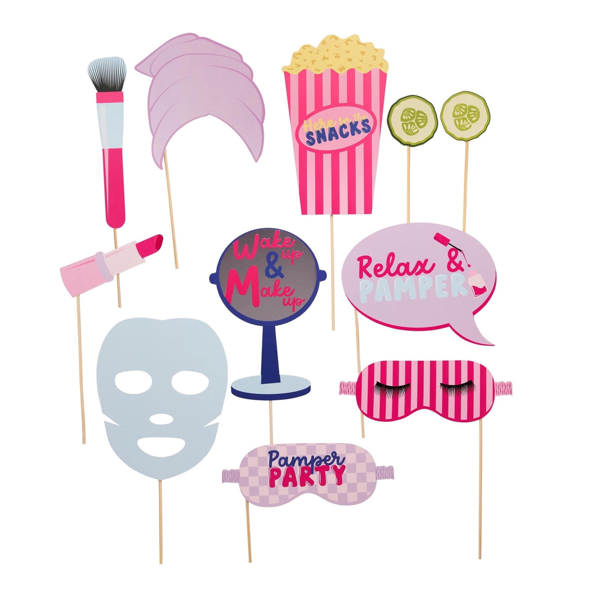 Pamper Party Photo Booth Props 11pc - Stesha Party