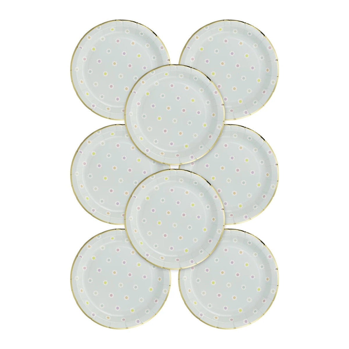 Pastel Blue Daisy Plates - Stesha Party