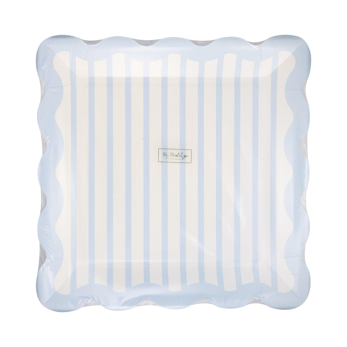 Pastel Blue Striped Plates 8ct - Stesha Party