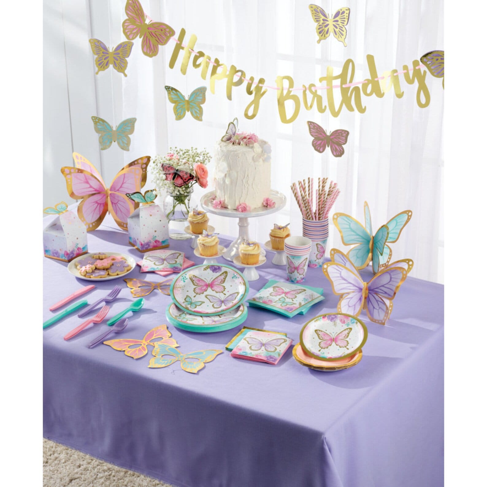 Pastel Butterfly Napkins 16ct - Stesha Party