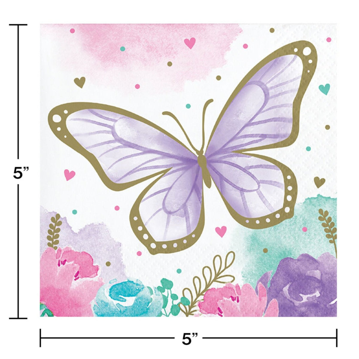 Pastel Butterfly Napkins 16ct - Stesha Party