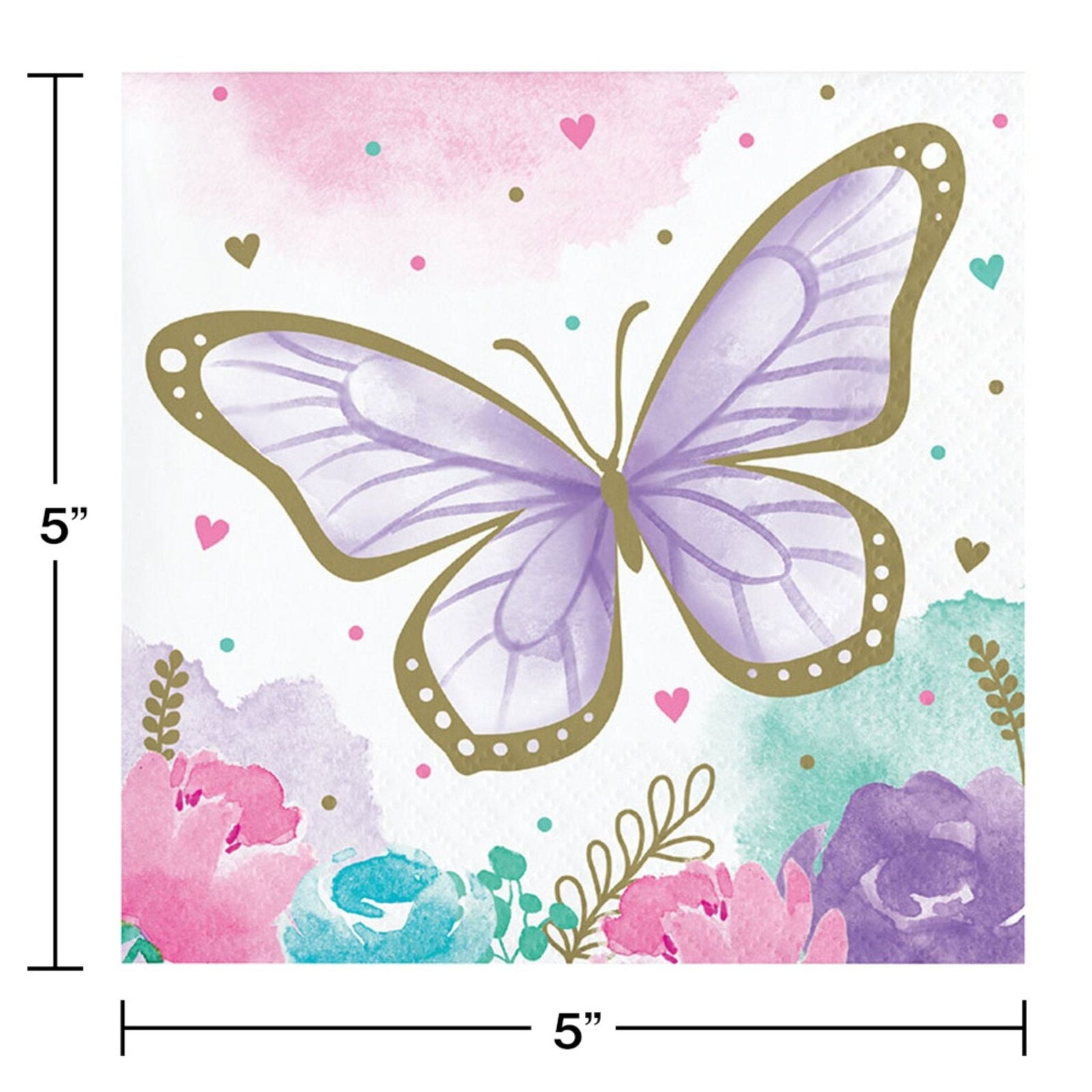 Pastel Butterfly Napkins 16ct - Stesha Party