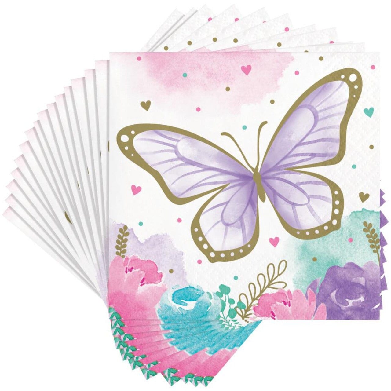 Pastel Butterfly Napkins 16ct - Stesha Party