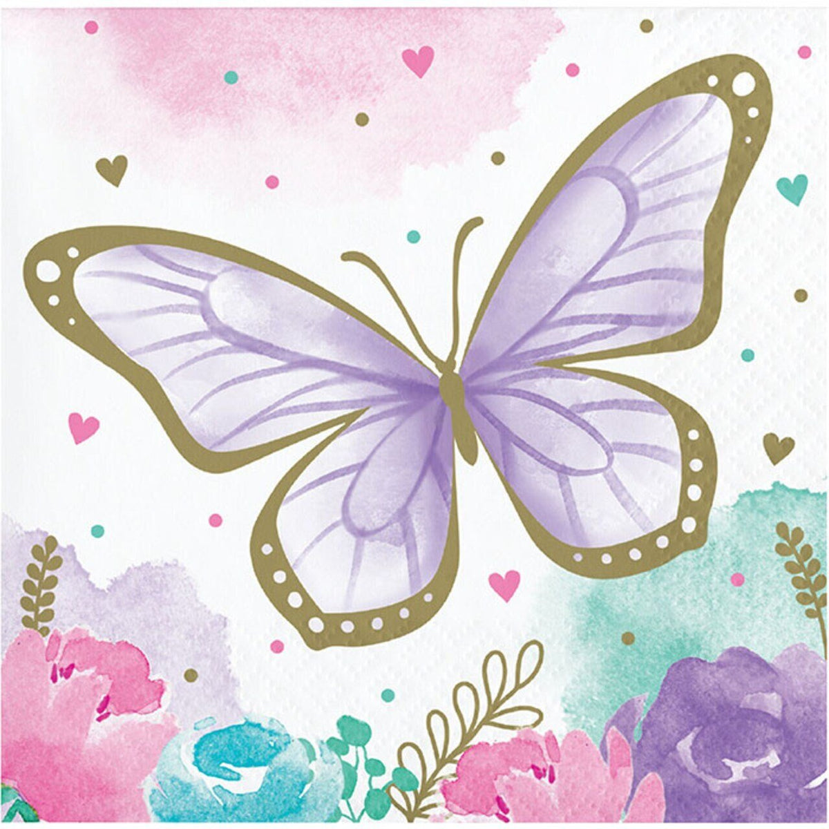 Pastel Butterfly Napkins 16ct - Stesha Party