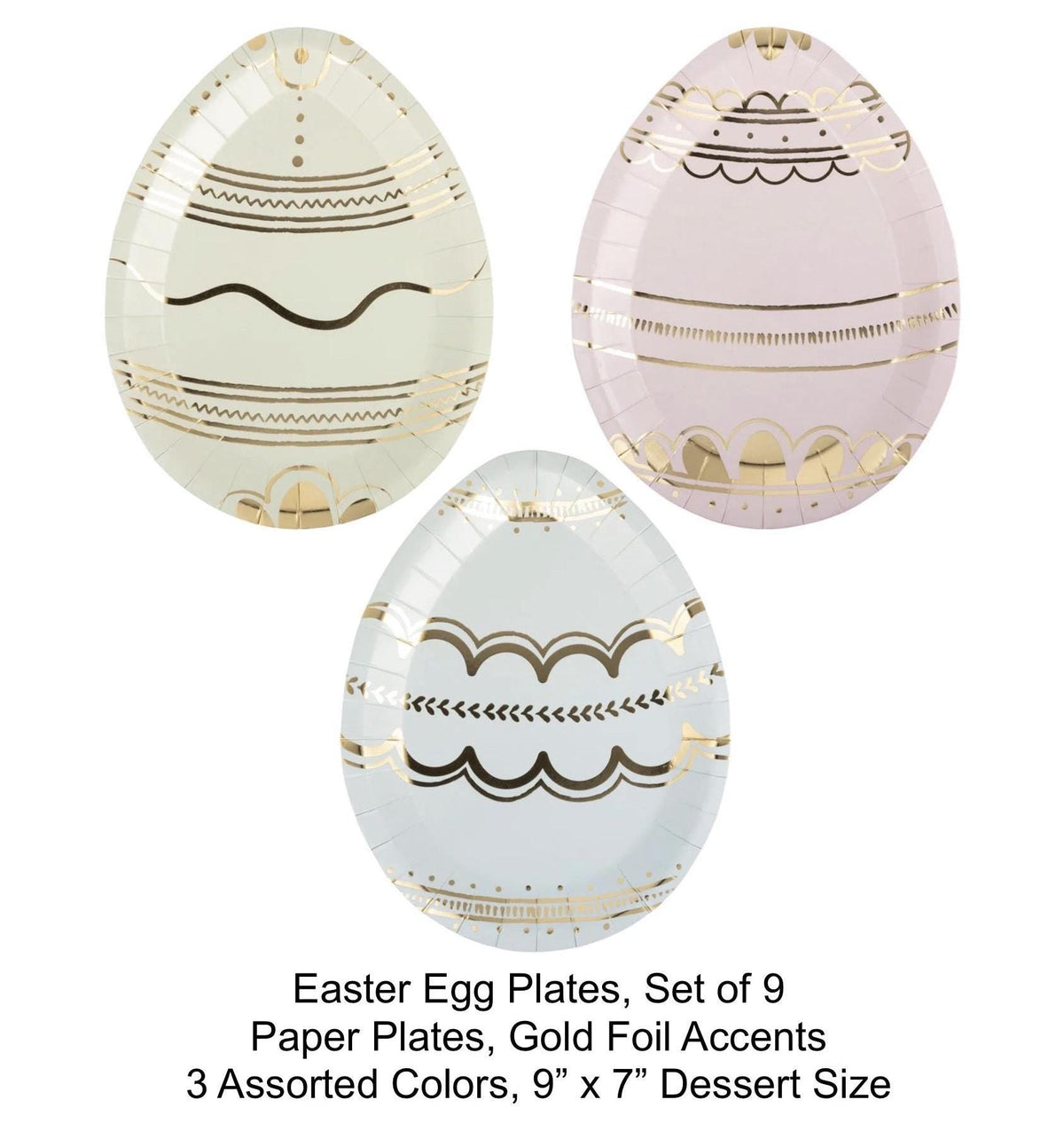 Pastel Easter Egg Plates 9ct - Stesha Party