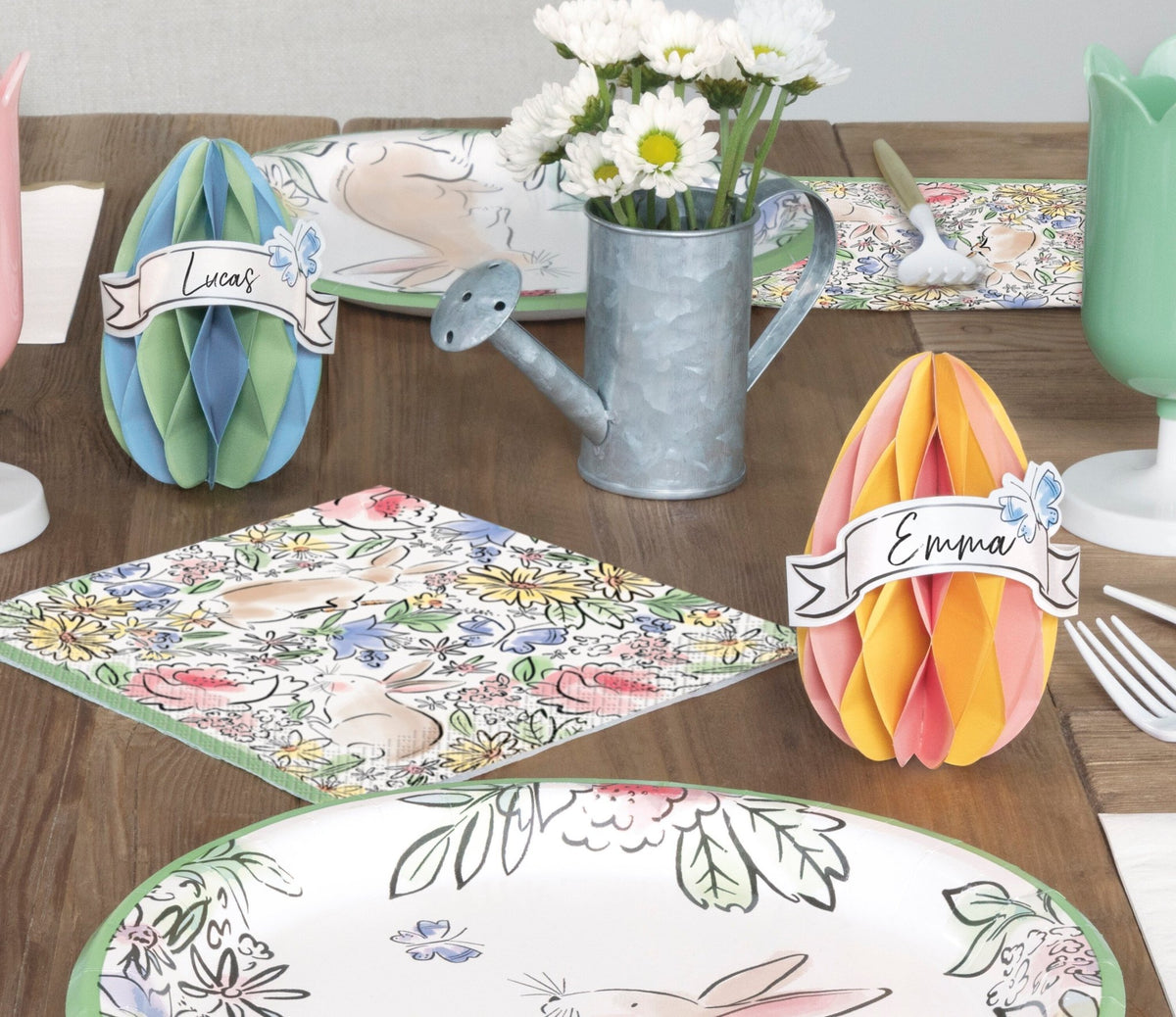 Pastel Floral Bunny Napkins - Stesha Party