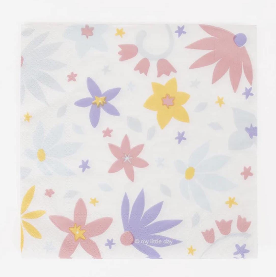Pastel Floral Paper Luncheon Napkins 20ct - Stesha Party