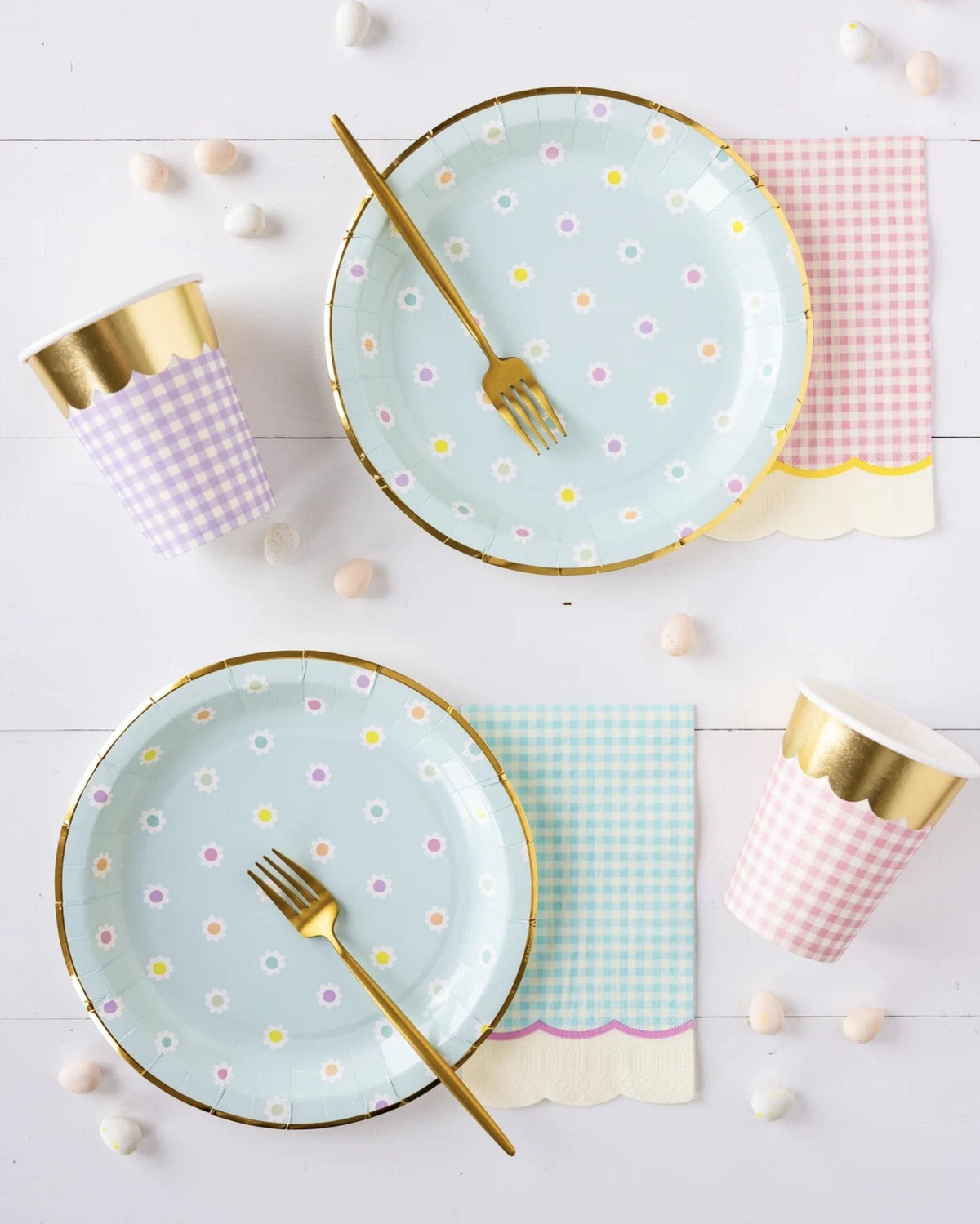 Pastel Gingham Party Cups - Stesha Party