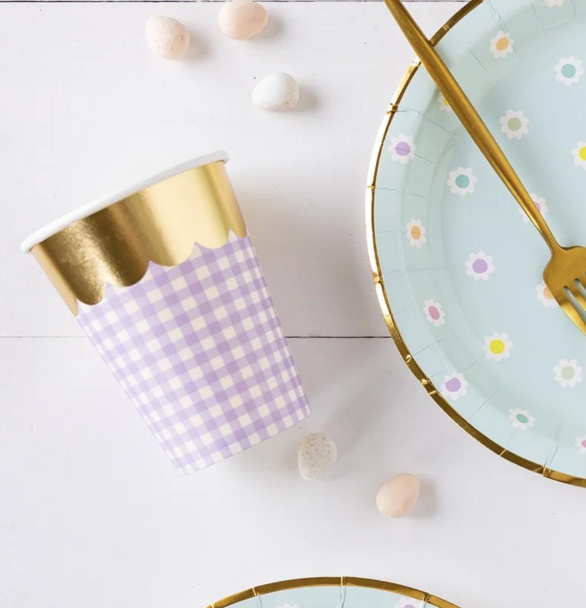 Pastel Gingham Party Cups - Stesha Party