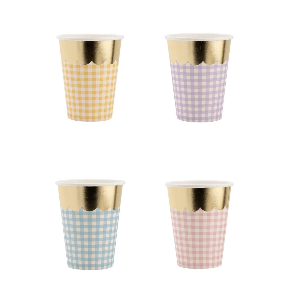 Pastel Gingham Party Cups - Stesha Party
