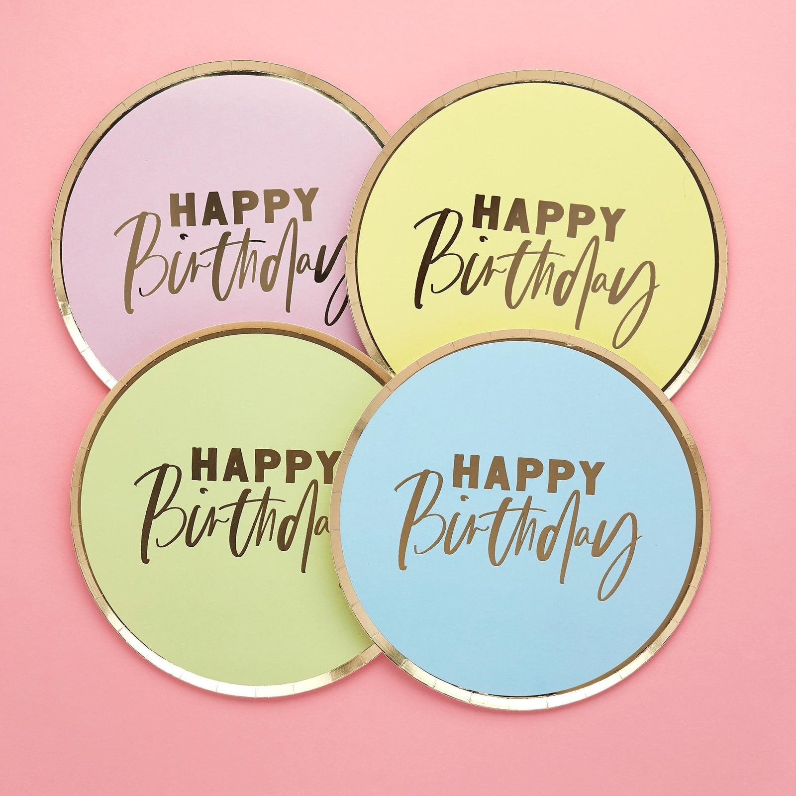 Pastel Happy Birthday Plates - Stesha Party