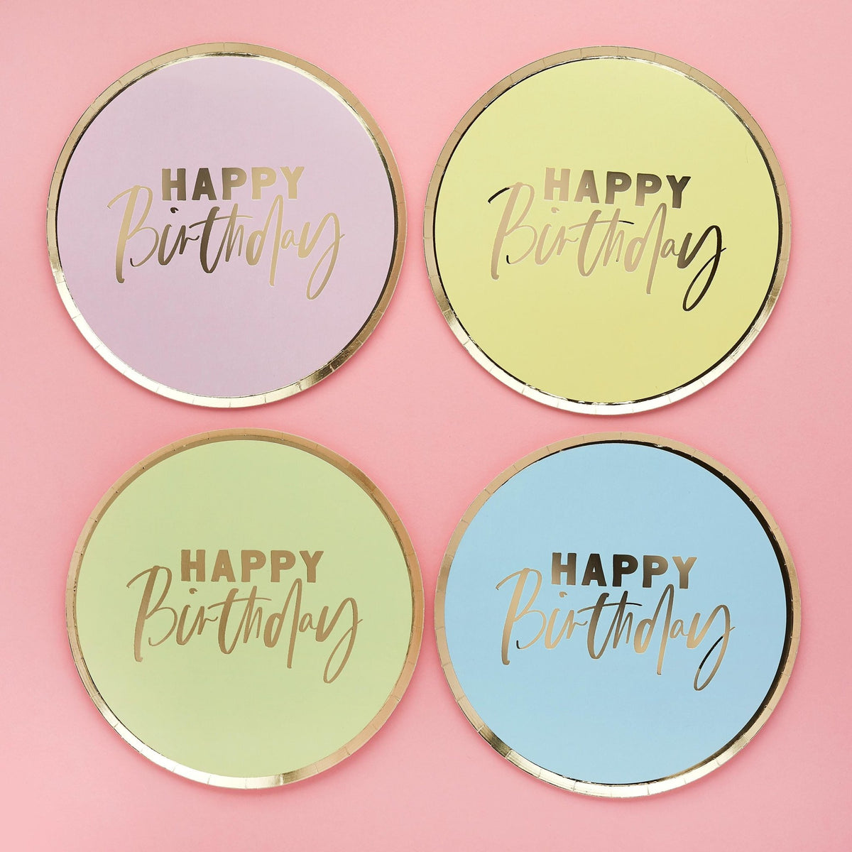 Pastel Happy Birthday Plates - Stesha Party