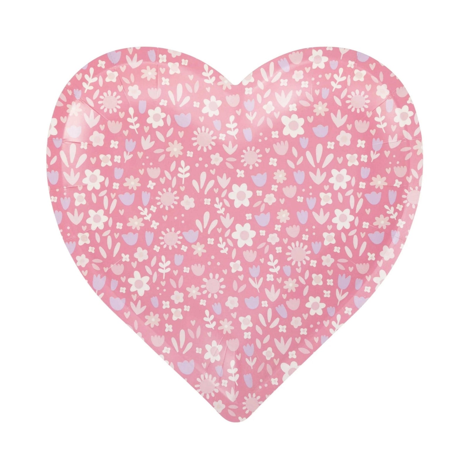 Pastel Pink Floral Heart Plates - Stesha Party