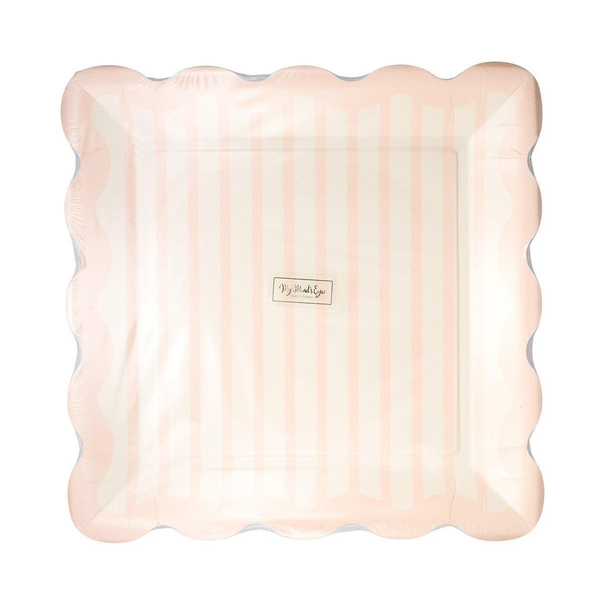 Pastel Pink Striped Plates 8ct - Stesha Party