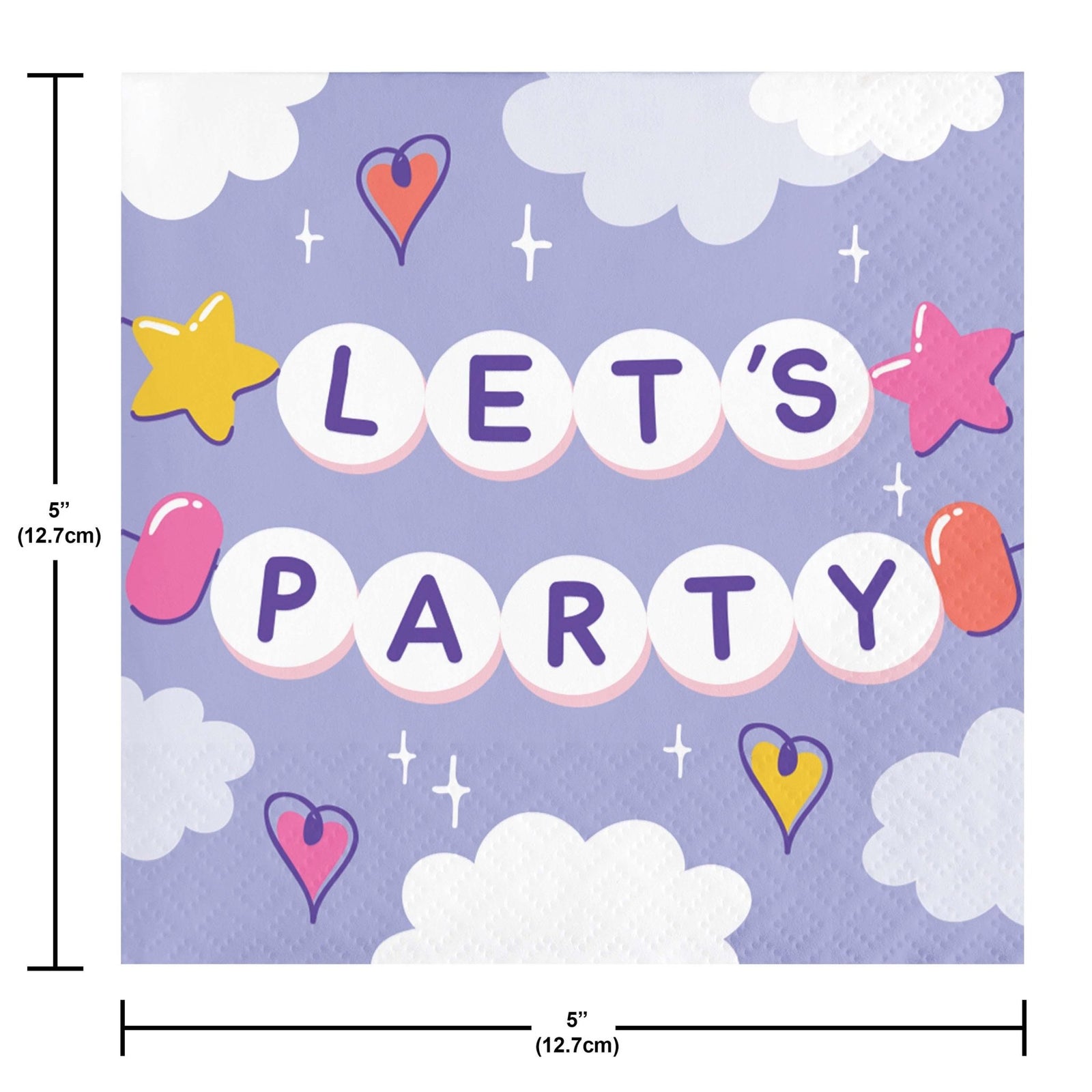Pastel Purple Let's Party Beverage Napkins - Stesha Party