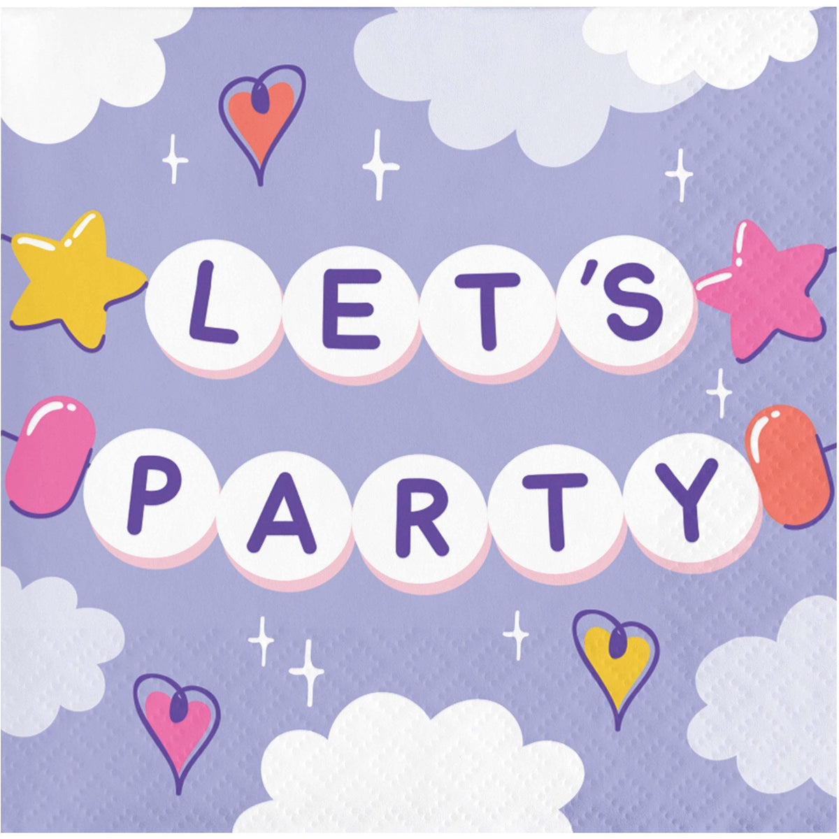 Pastel Purple Let&#39;s Party Beverage Napkins - Stesha Party
