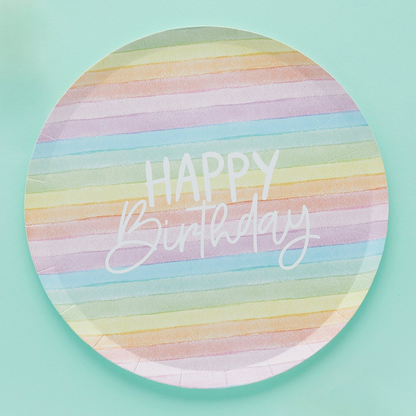 Pastel Rainbow Birthday Plates - Stesha Party